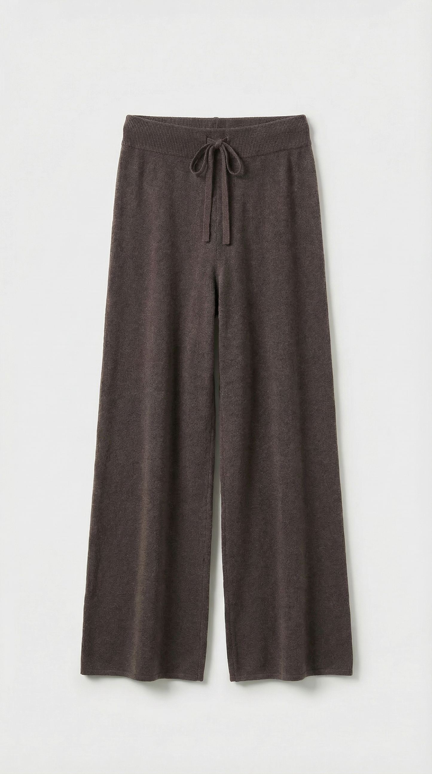 Wool Brown Sweater and Wide Pants Set