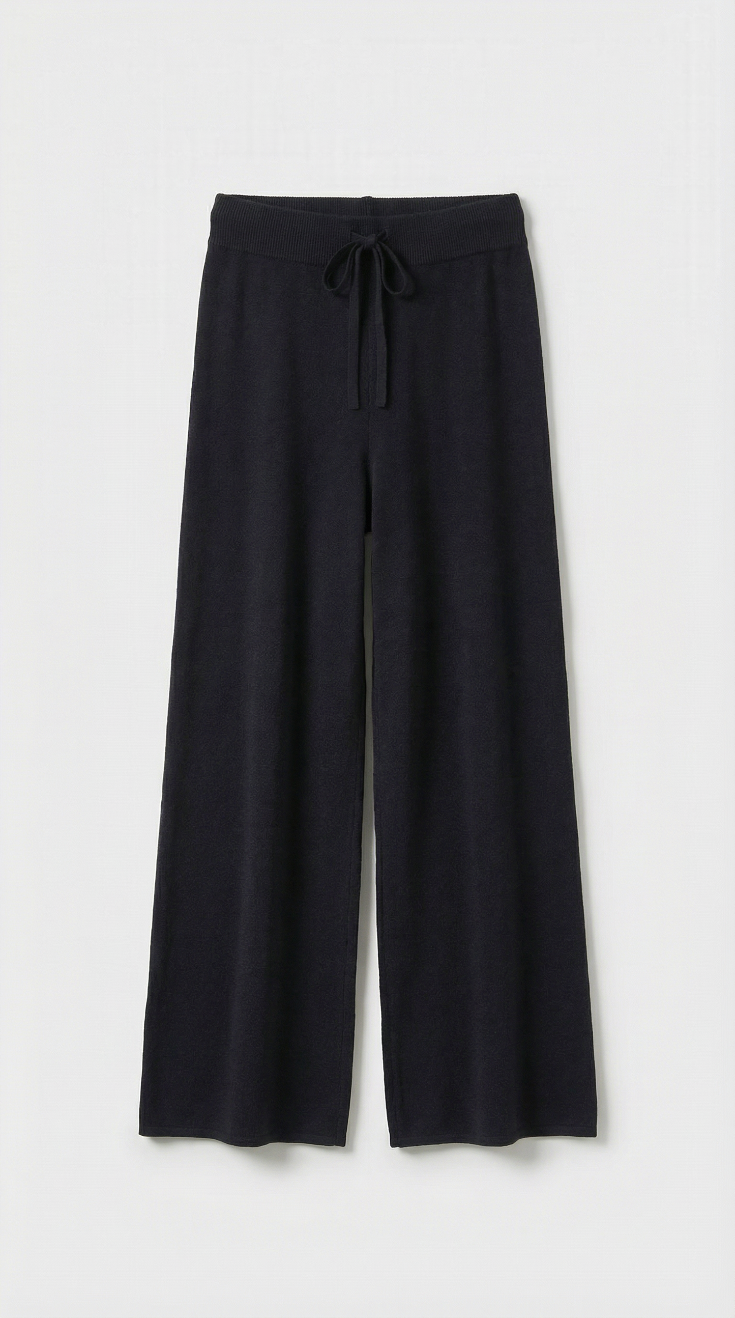 Wool Black Sweater and Wide Pants Set