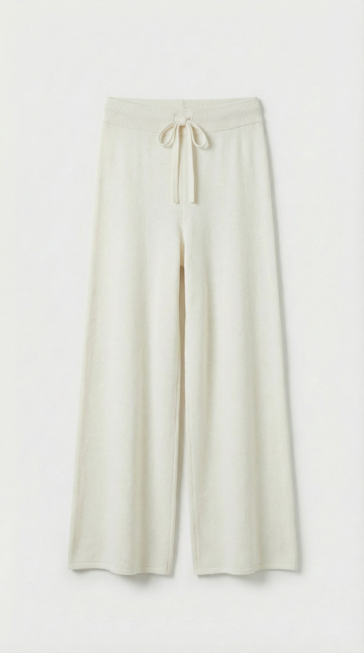 Wool White Sweater and Wide Pants Set