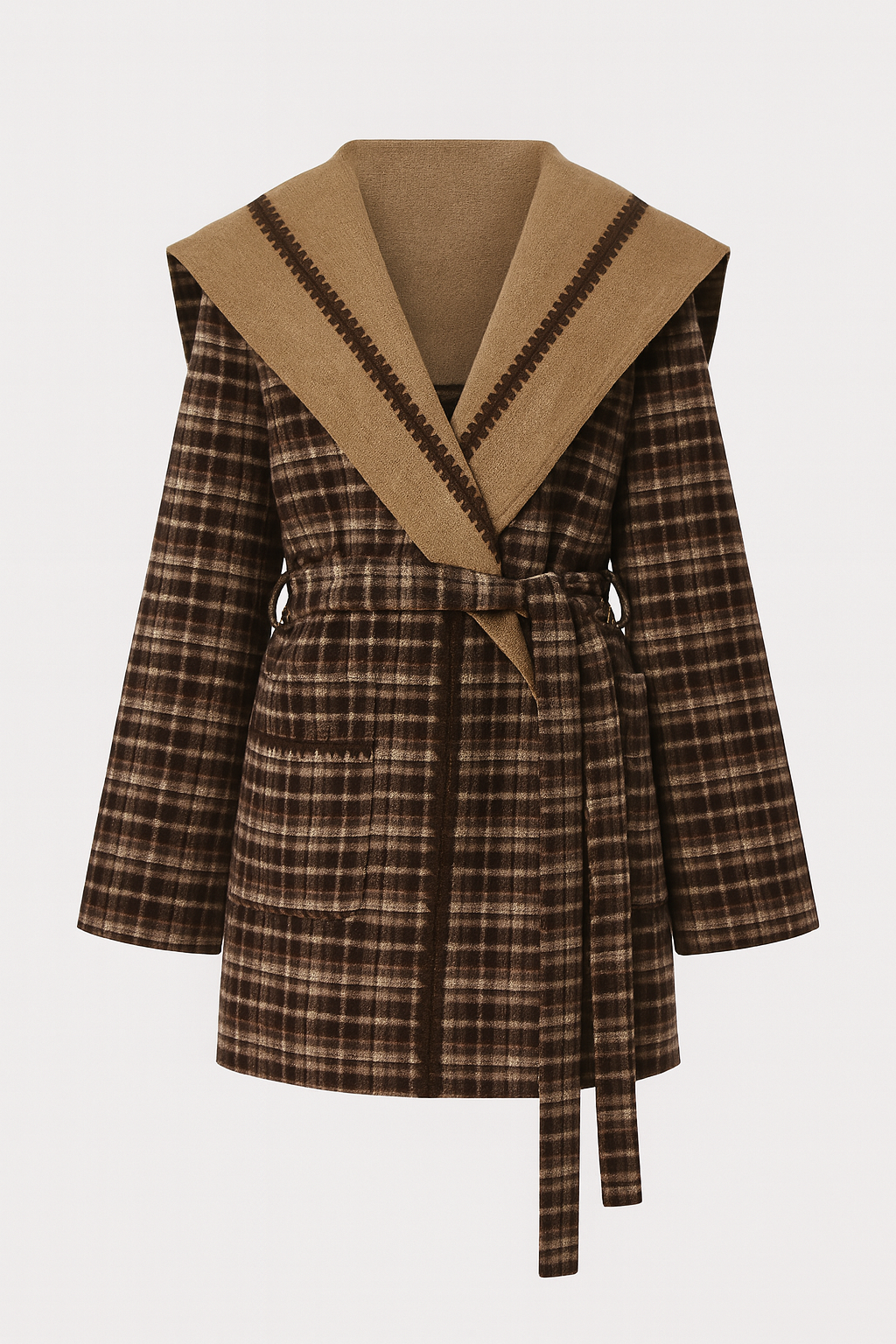 Reversible Tartan Wool Coat - Stylish and Versatile Outerwear