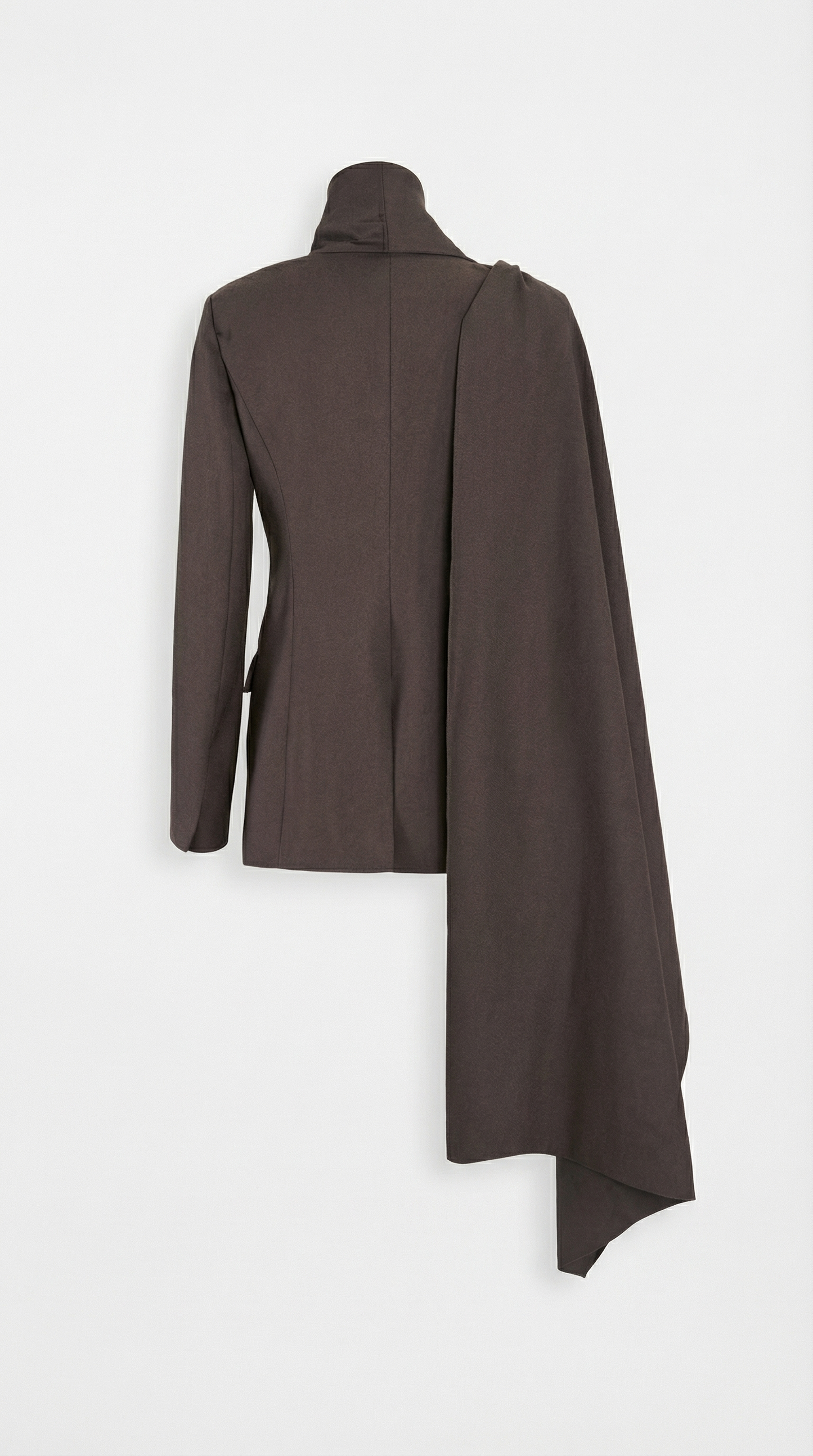 Fusion Blazer Coat with Asymmetrical Scarf Detail