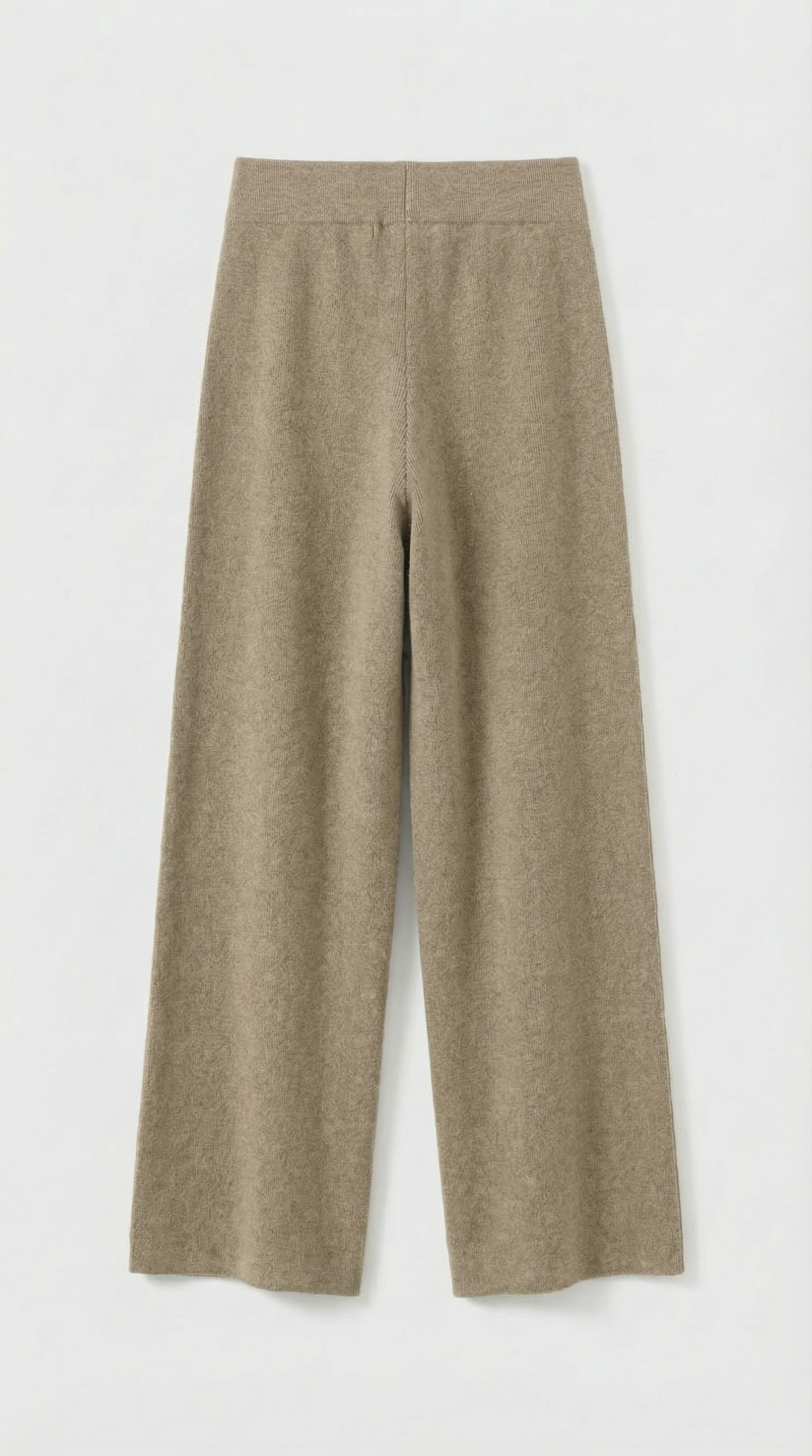 Merino Wool Wide Leg Pants in Beige