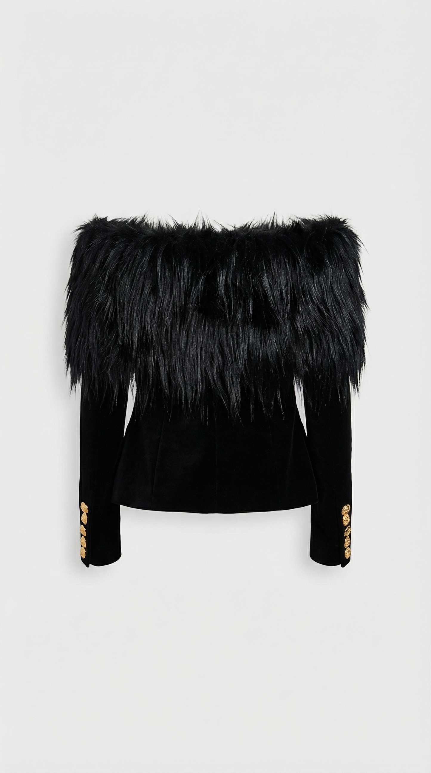 Refined Long Sleeve Faux Fur Jacket