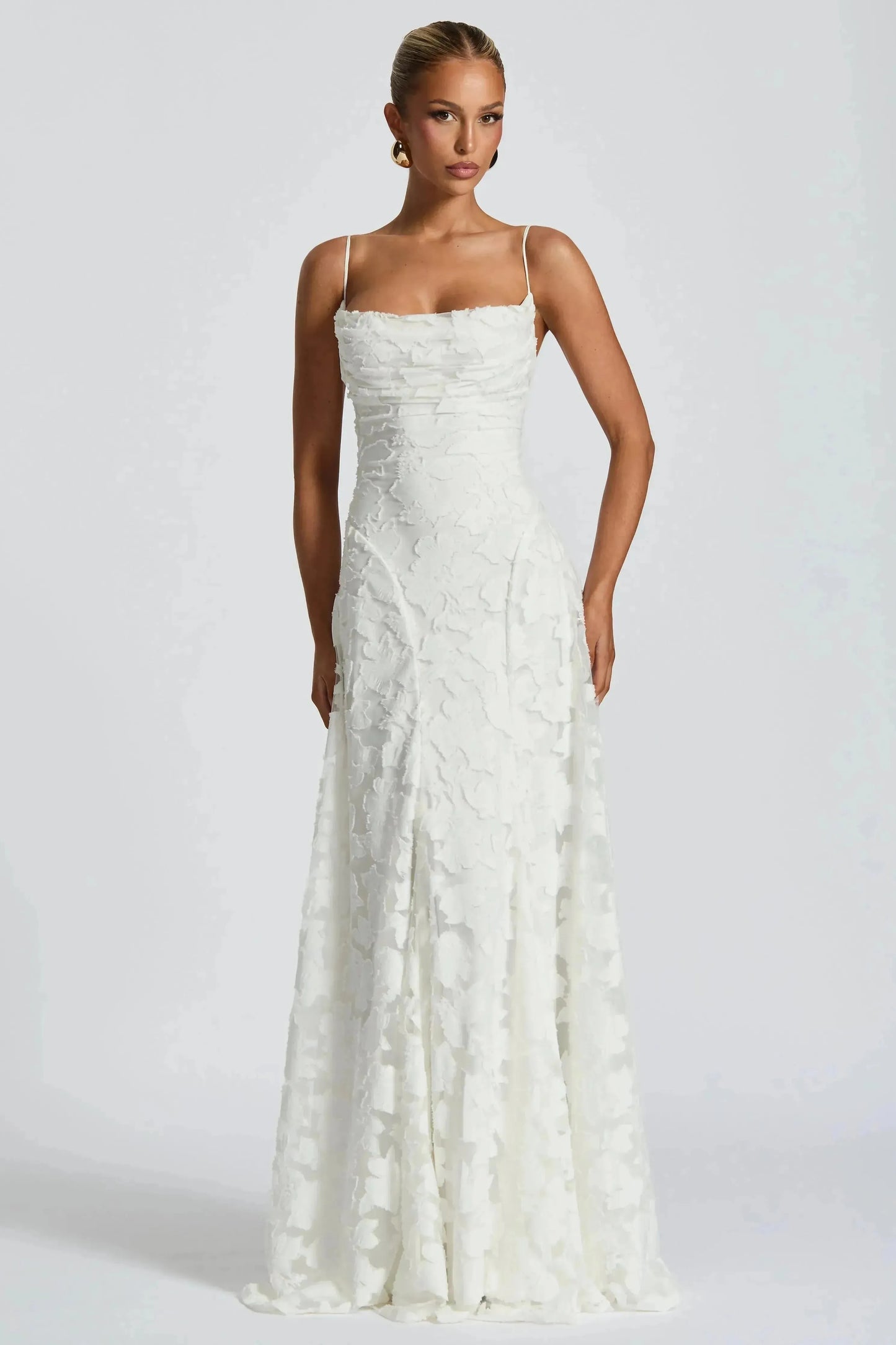 Elegant Long Dress in Flowing Fabric