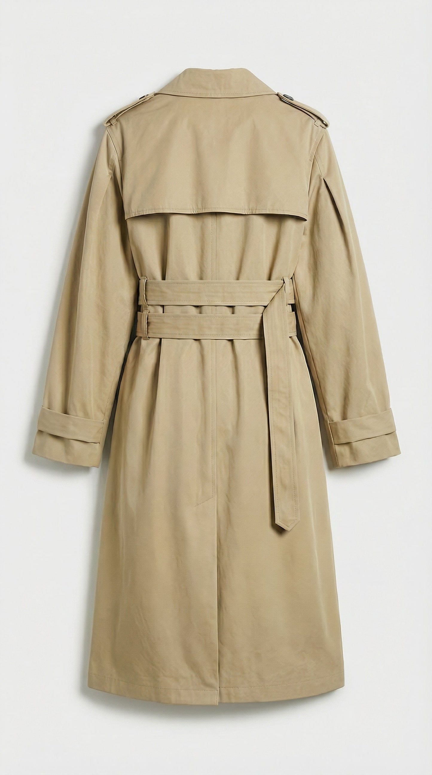 Double-Belted Long Loose Trench Coat