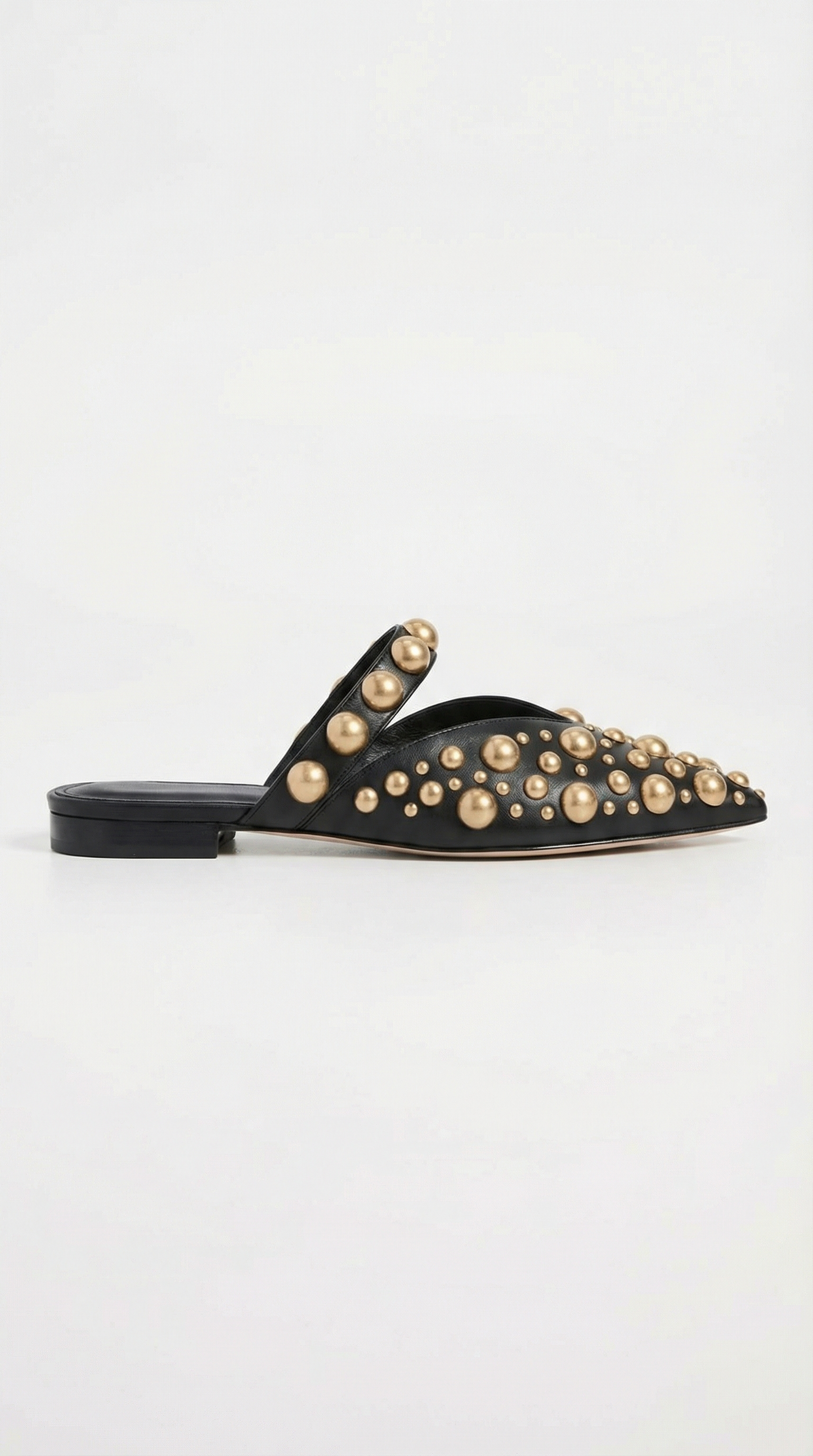 Elegant Black & Gold Pointed Flats