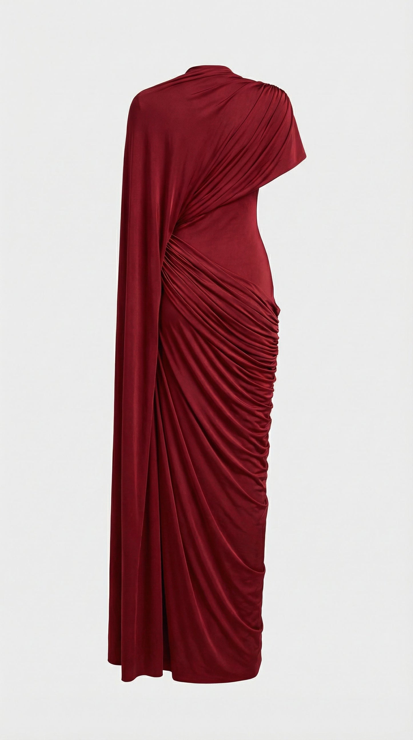 Greek-Style Draped Wrap Maxi Dress in Elegant Design