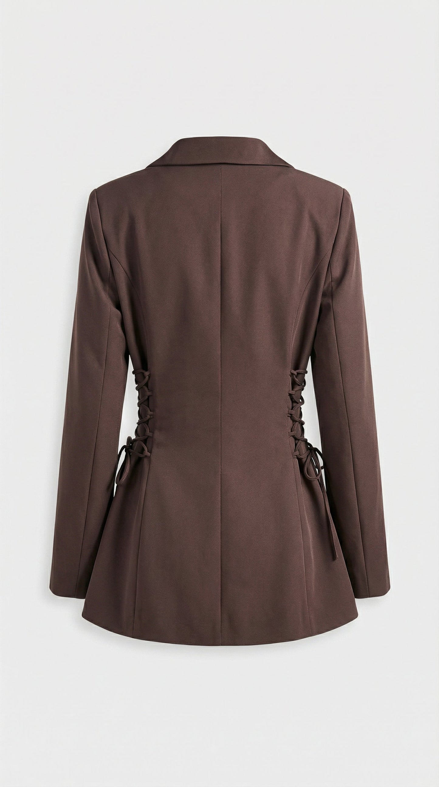 Coffee Brown Side Lace-Up Blazer