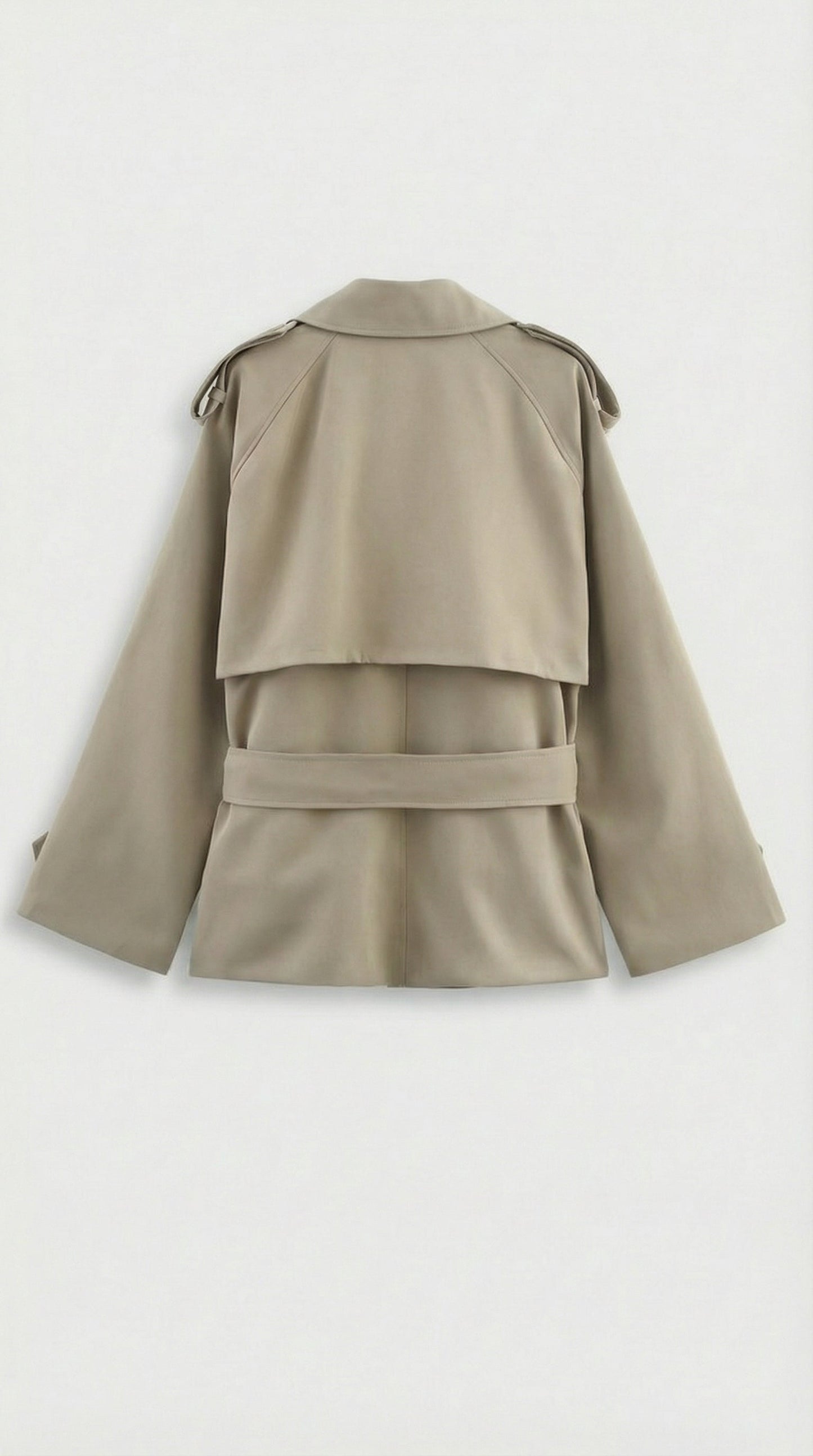 Vintage-Inspired Khaki Short Wind Coat