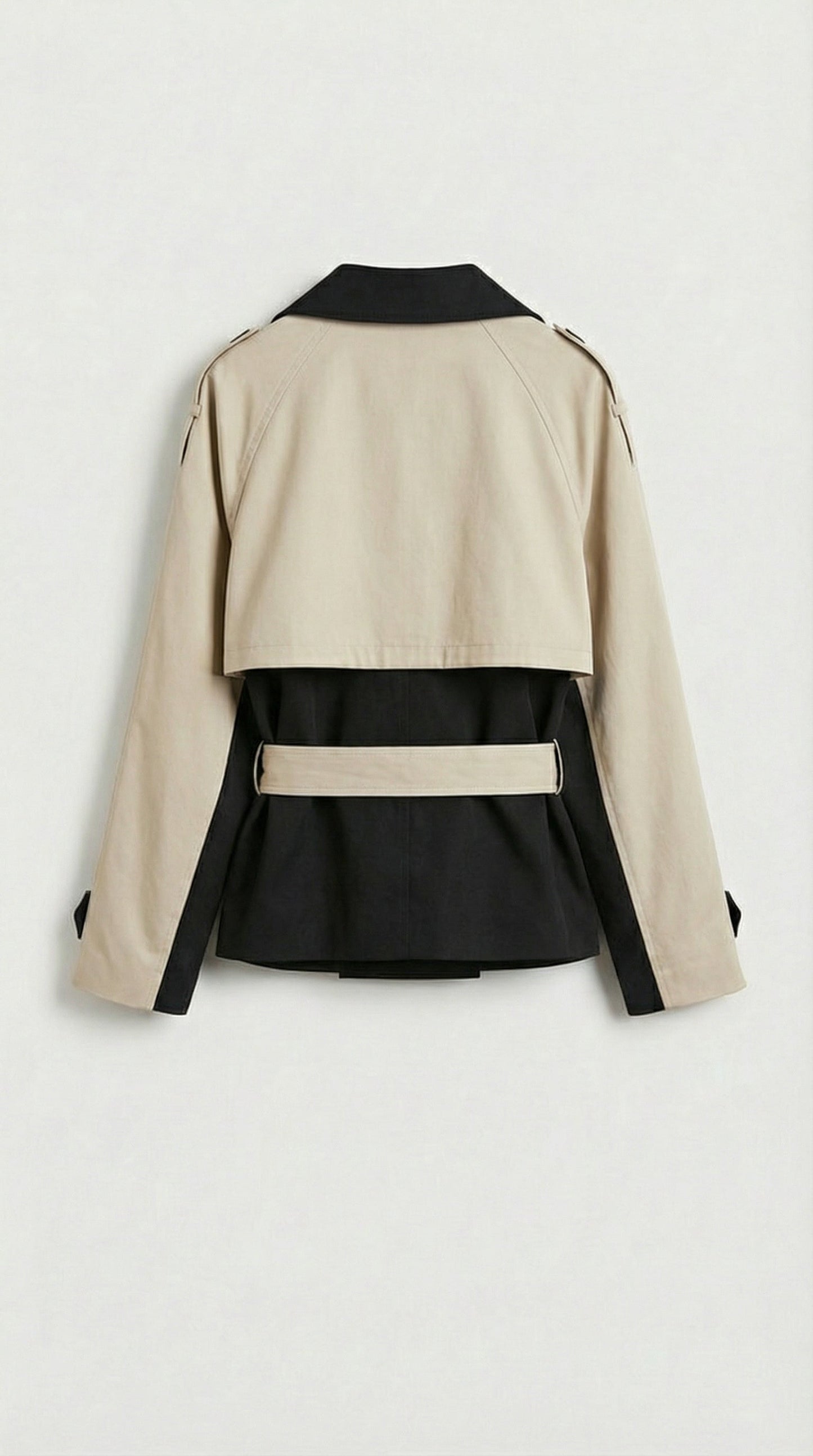 Contrasting Color Trench Jacket