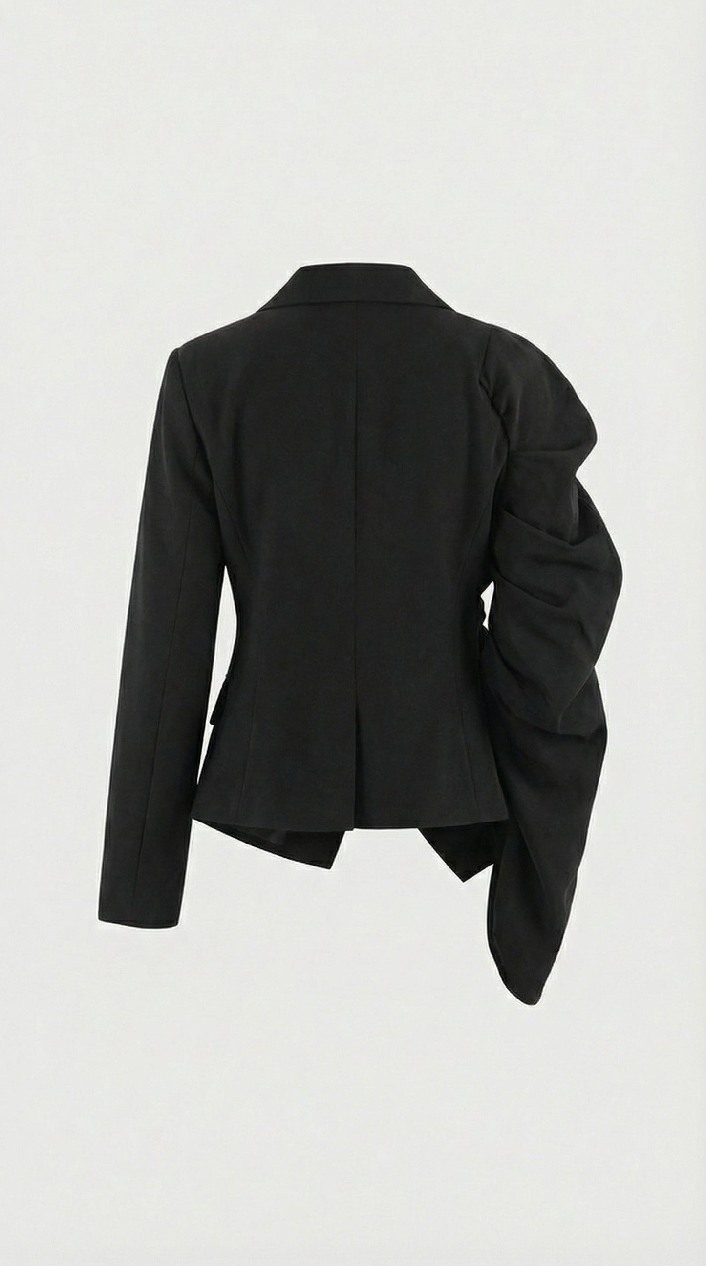 Asymmetric Side-Gathered Blazer in Elegant Design