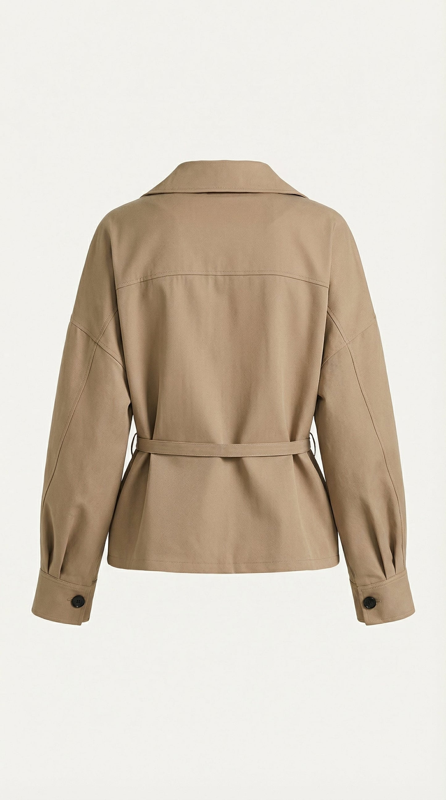 Modern Vintage Turn-Down Collar Lace-Up Pocket Short Jacket