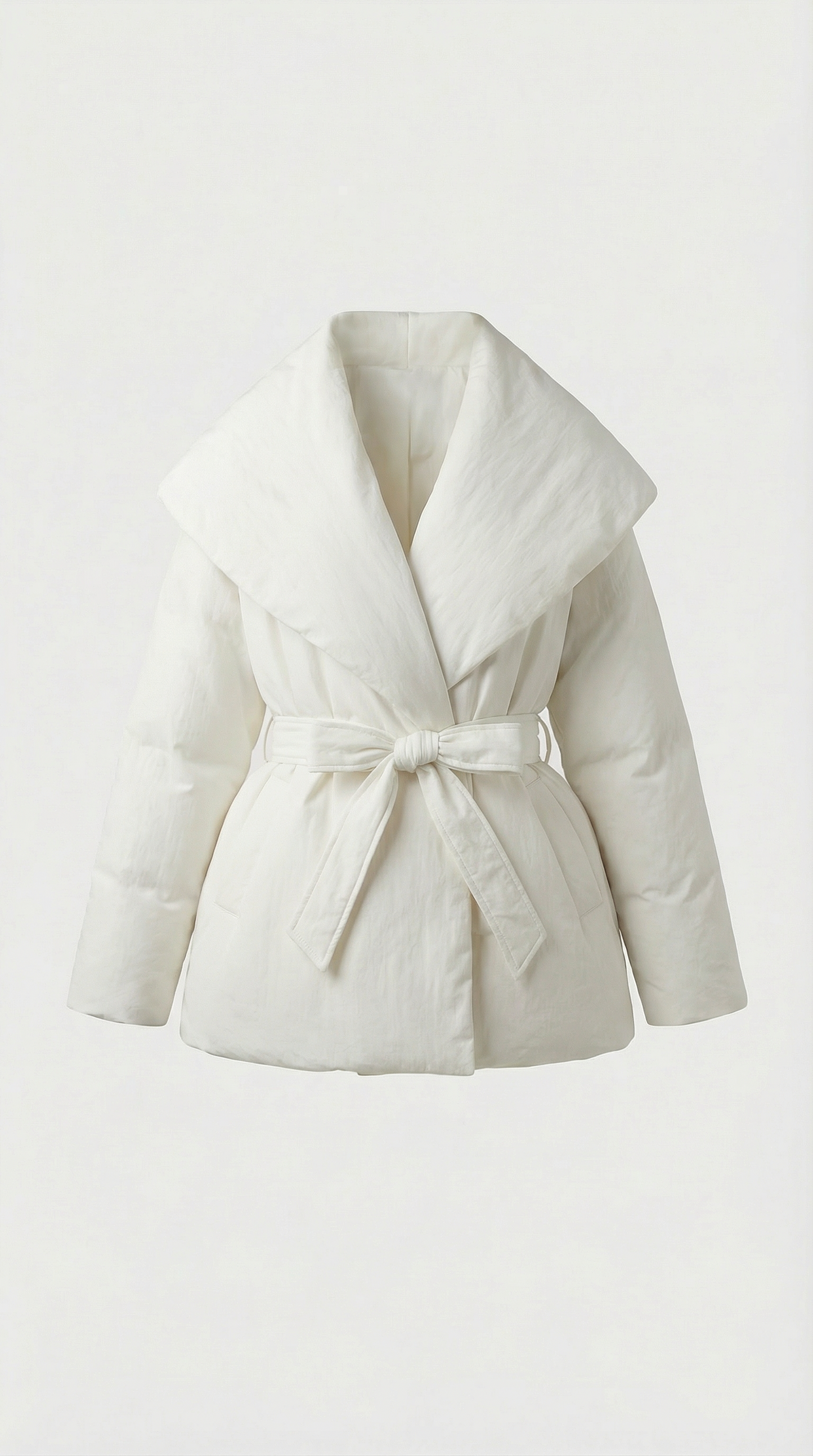 Chic Oversized Collar Bow Lace-Up Slim Waist Jacket