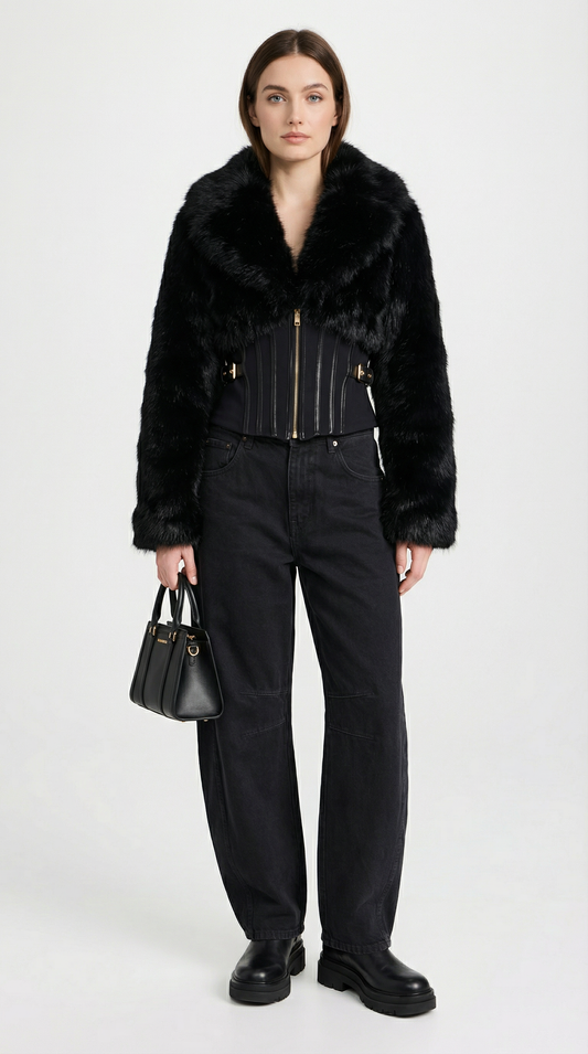 Fusion Long Sleeve Faux Fur Jacket