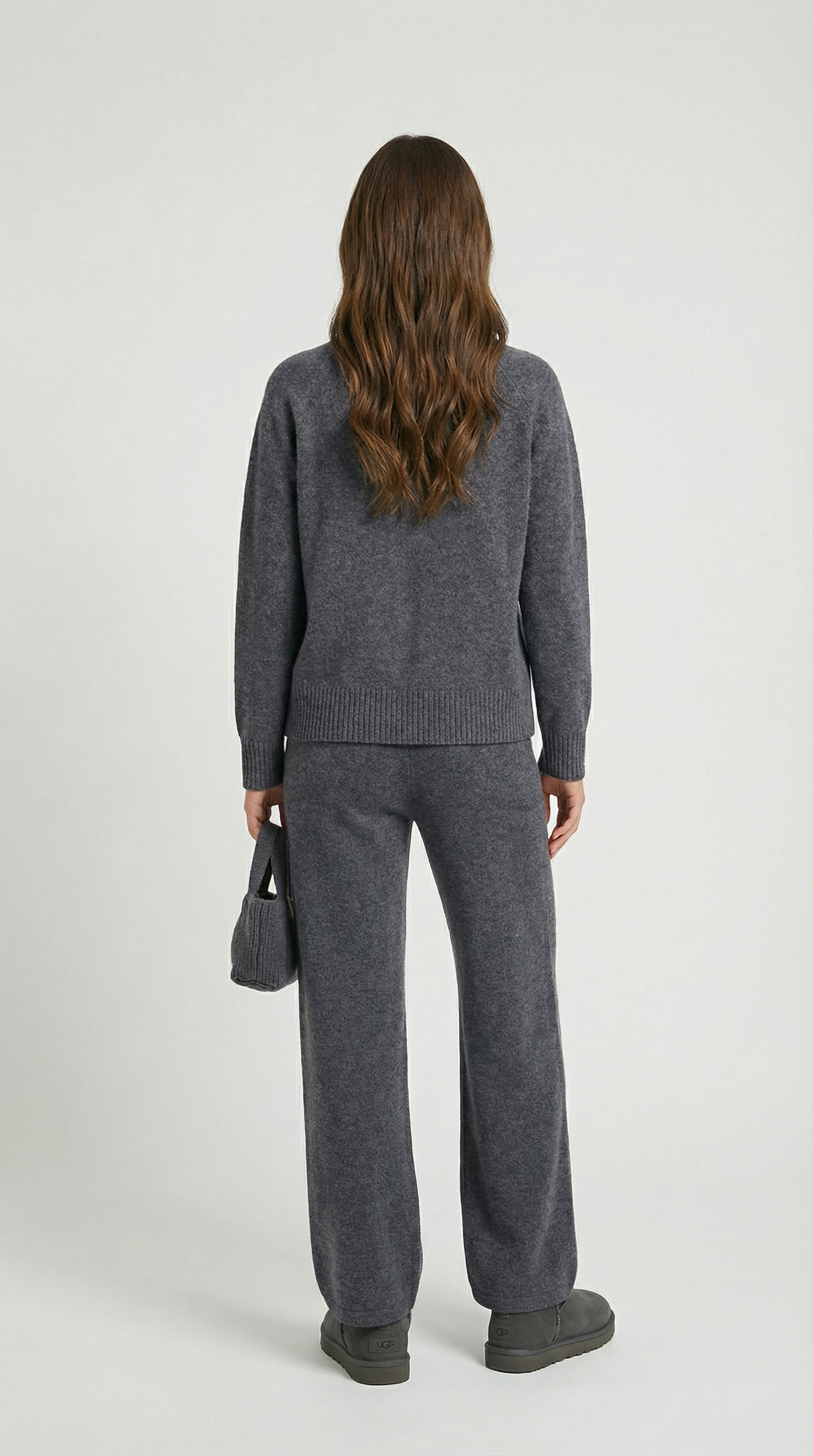 Wool Grey Sweater and Wide Pants Set