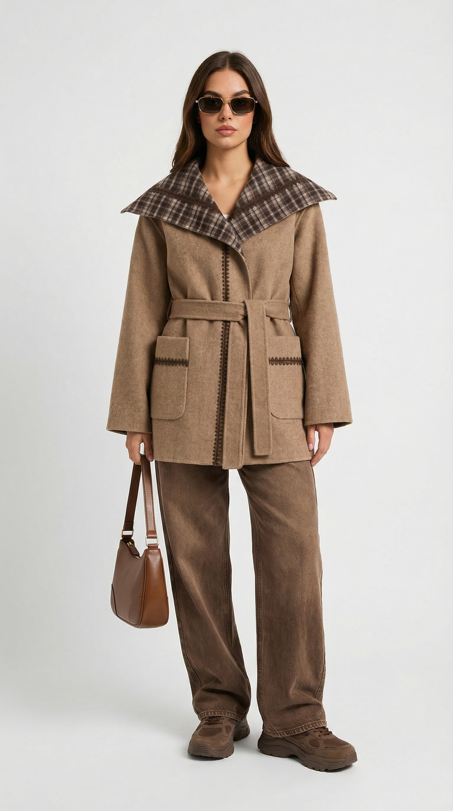 Reversible Tartan Wool Coat - Stylish and Versatile Outerwear