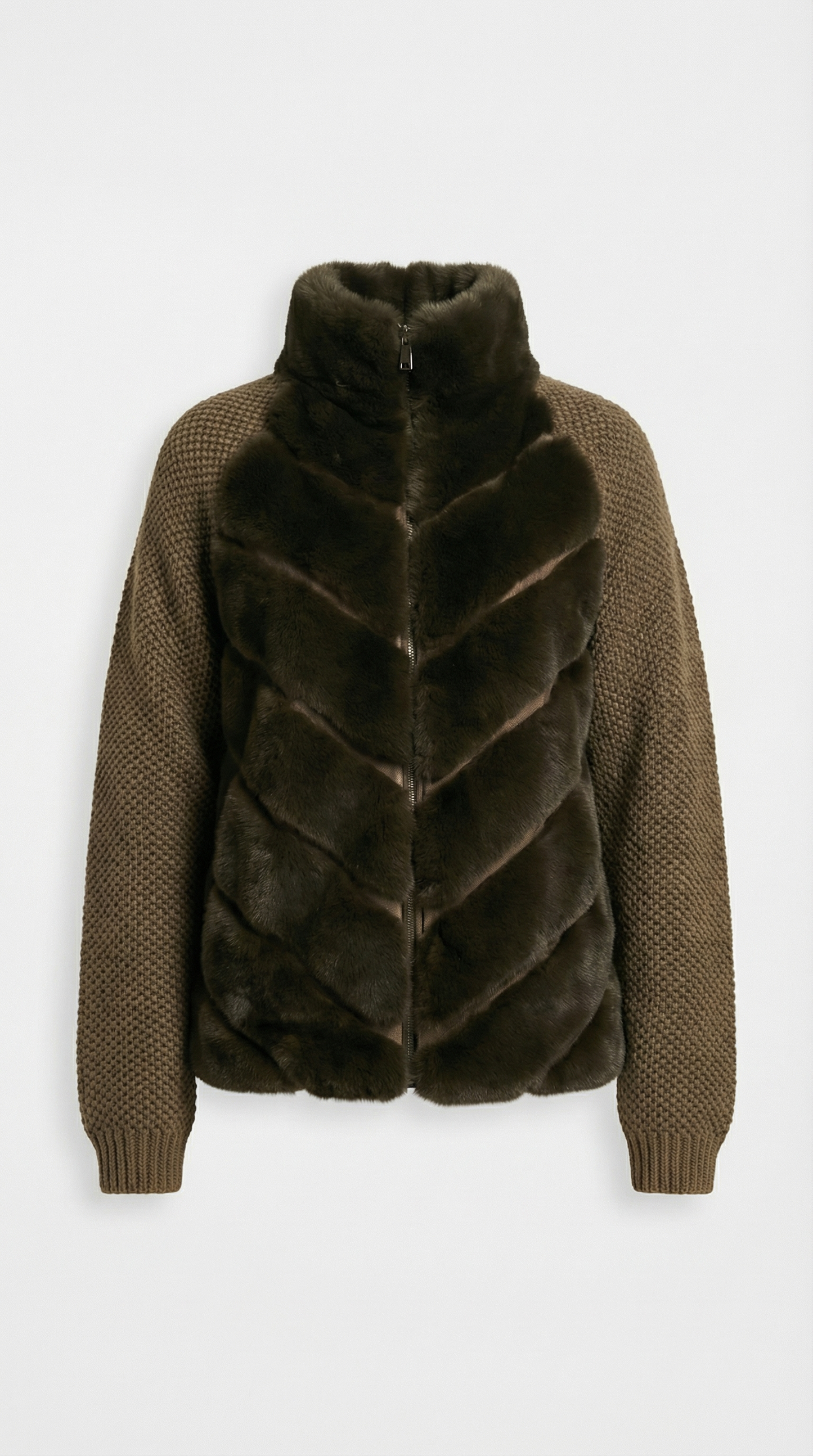 Vegan Fur Patchwork Jacket in Brumal Design