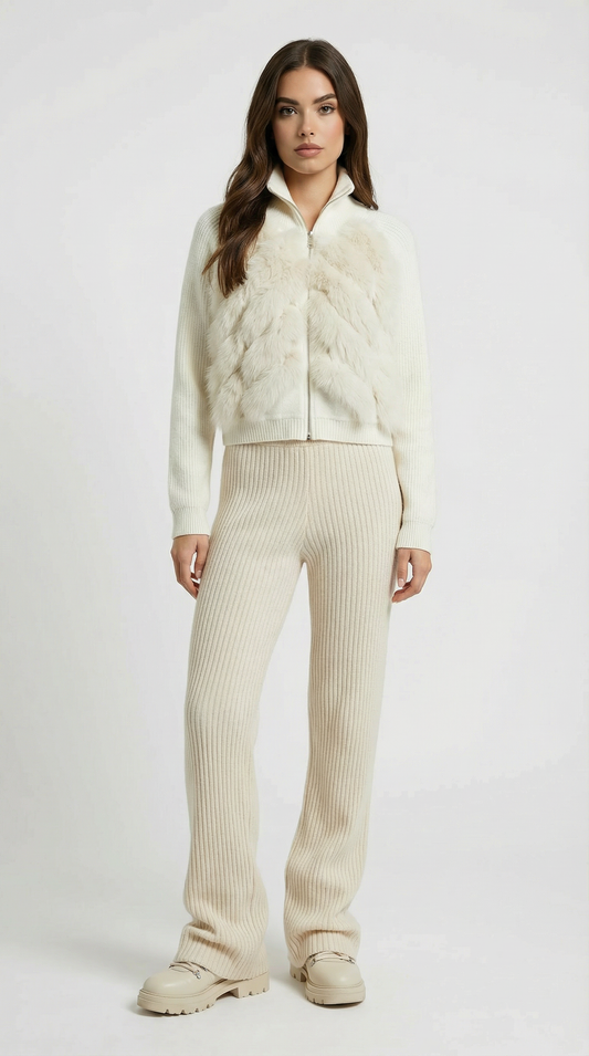 Luxurious Loose-Fit Fox Fur Sweater