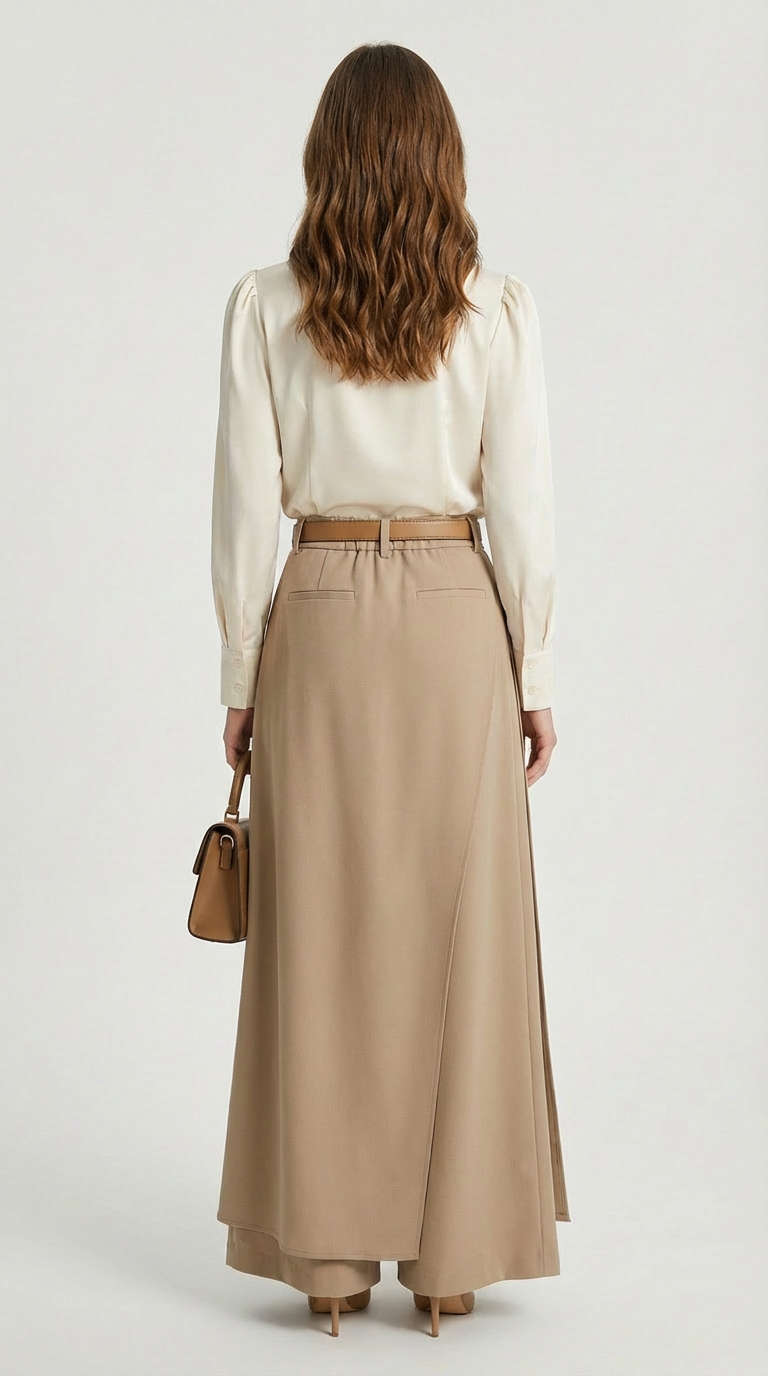 Spliced Wide-Leg Trousers in Contemporary Design