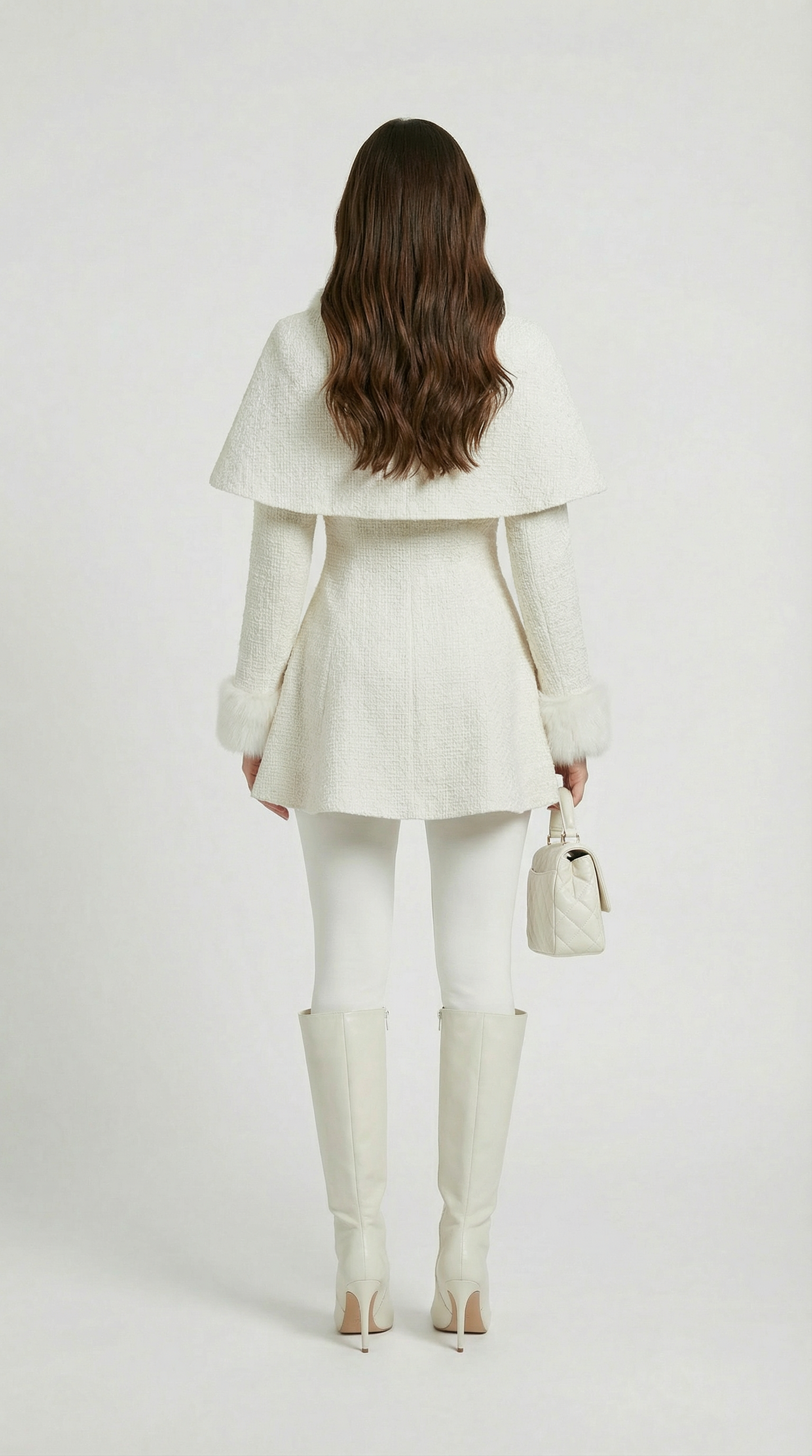 Chic Umber Two-Piece Coat with Elegant Bow Collar