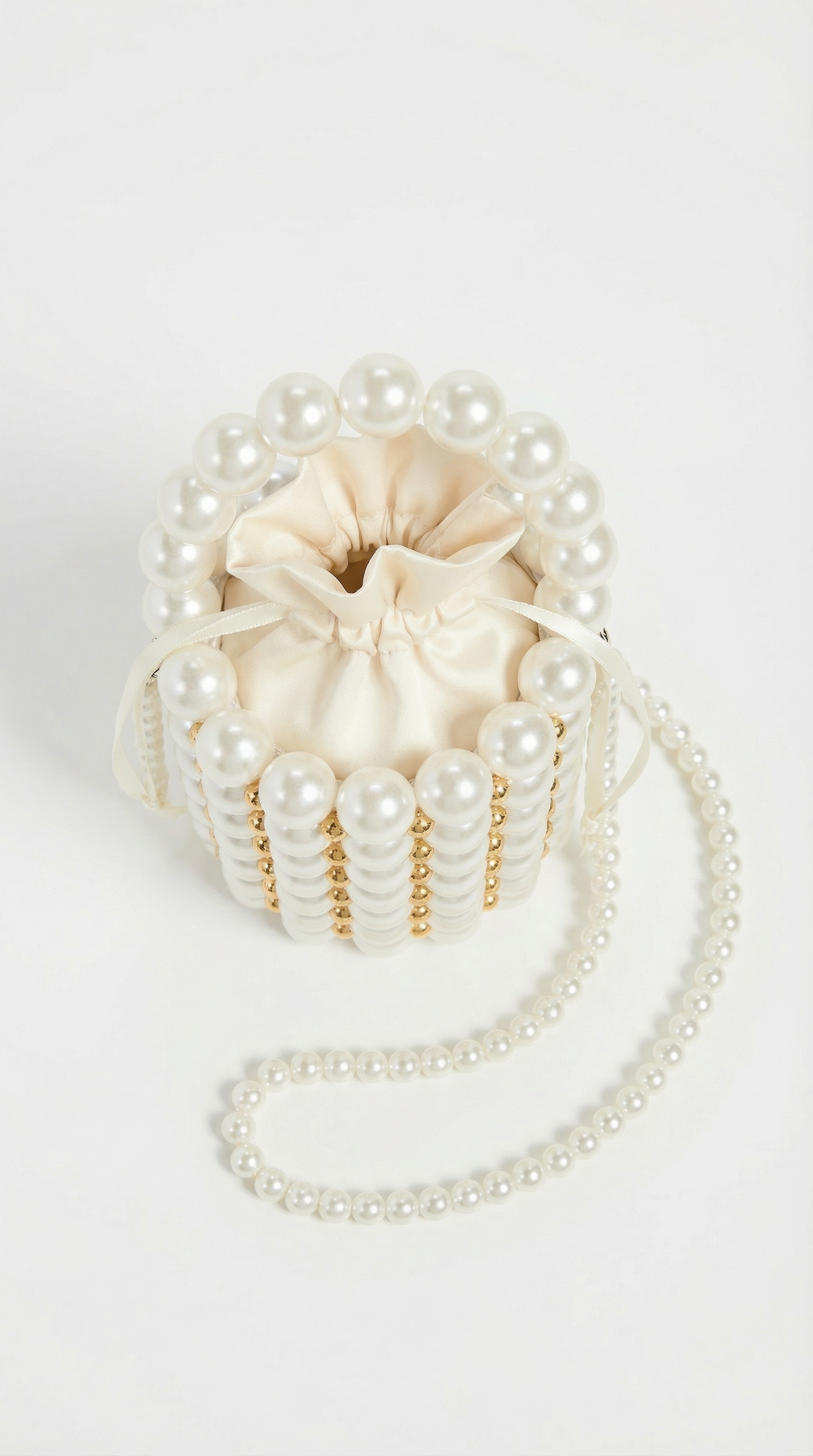 Handmade Pearl-Embellished Shoulder Tote Bag