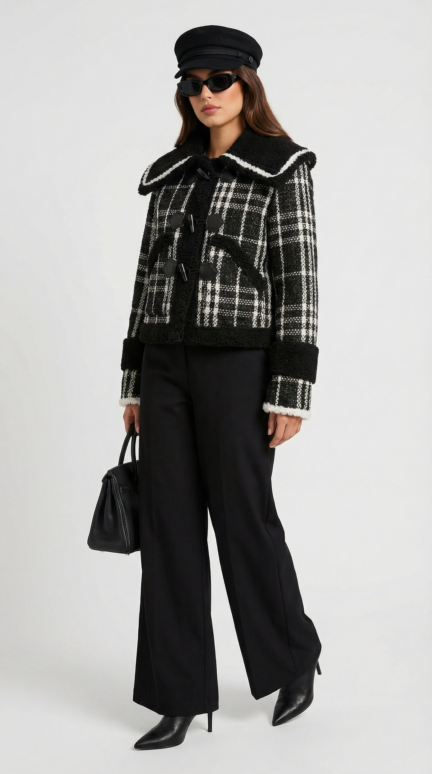 Tweed Jacket with Statement Collar