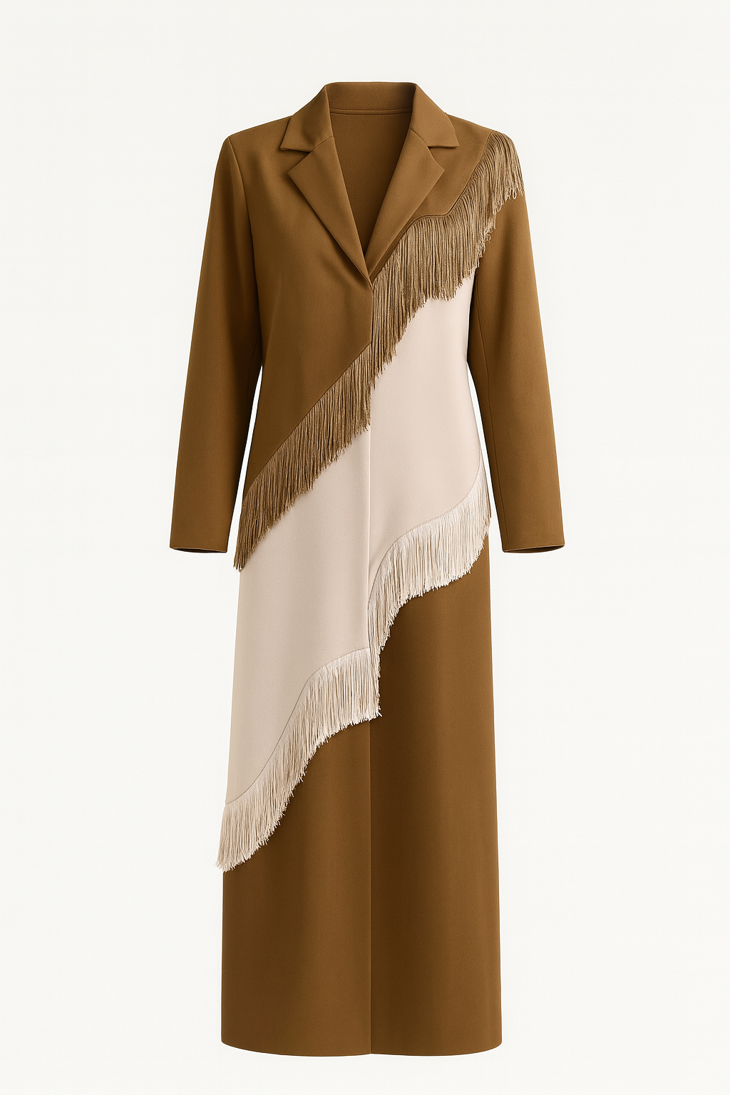 Structured Woven Fringe Coat in Cascadia Design
