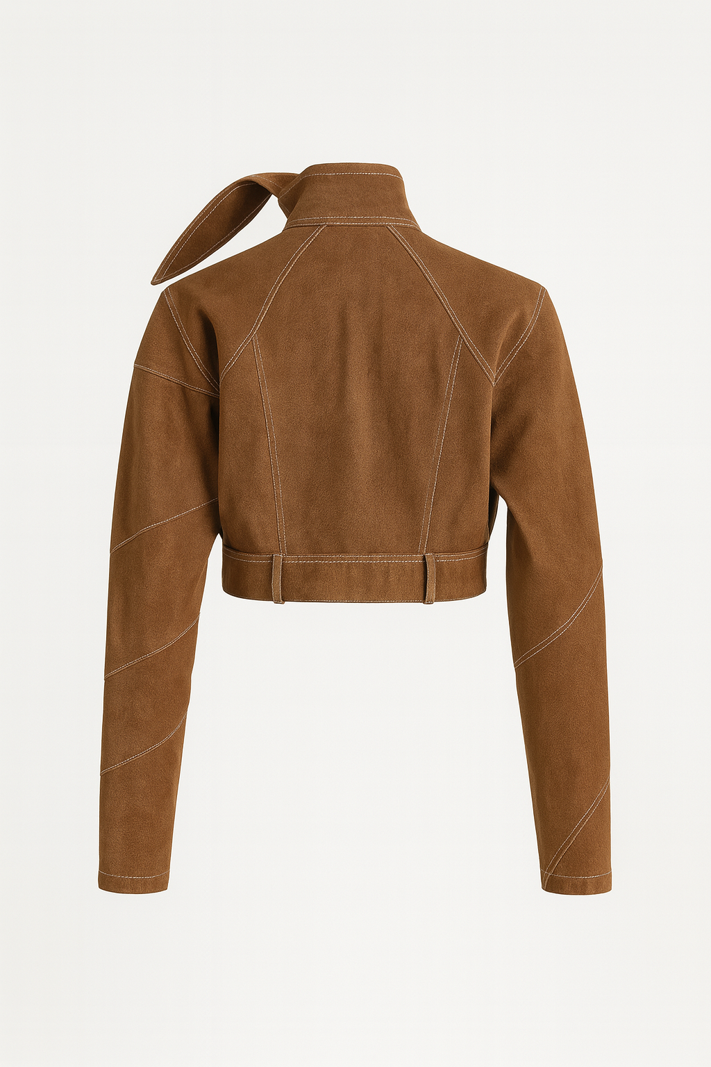 Cropped Jacket and High-Waist Elongated Trousers Set - Stylish and Modern Ensemble