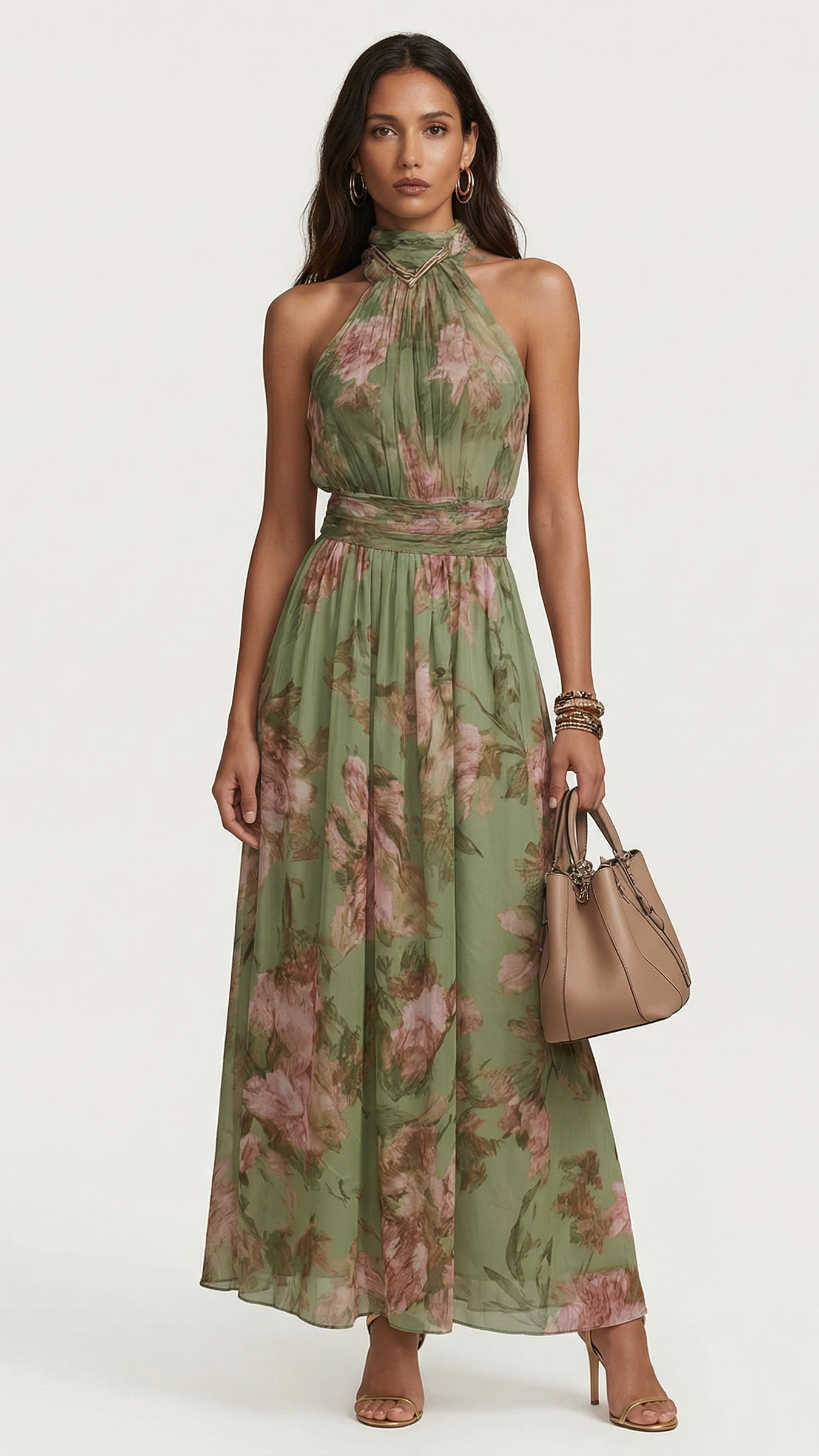 Botanical Print Elegance Maxi Dress