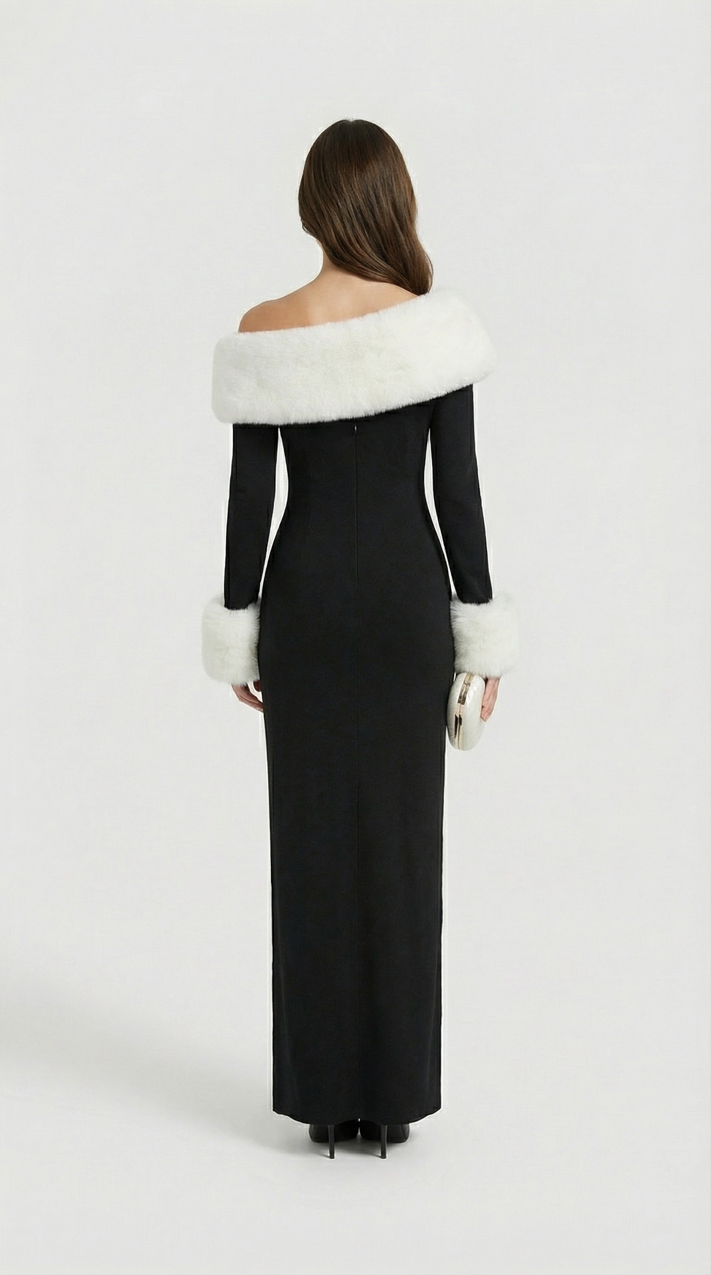 Royal Collar Full Sleeve Dress - Elegant and Timeless Design