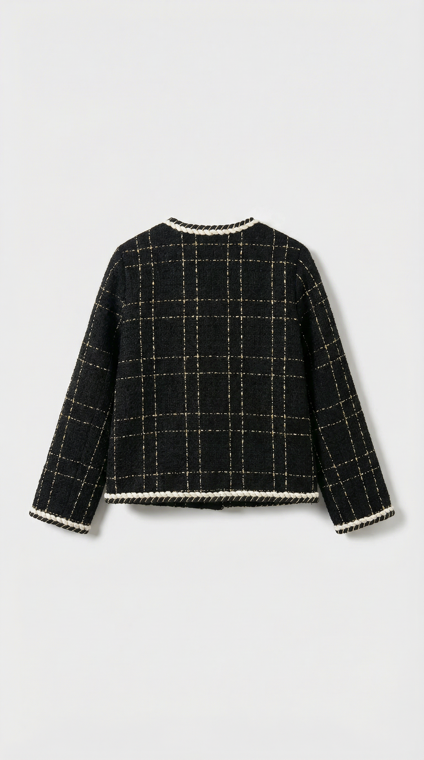 Woolen Tweed Suit Set with Jacket and Skirt