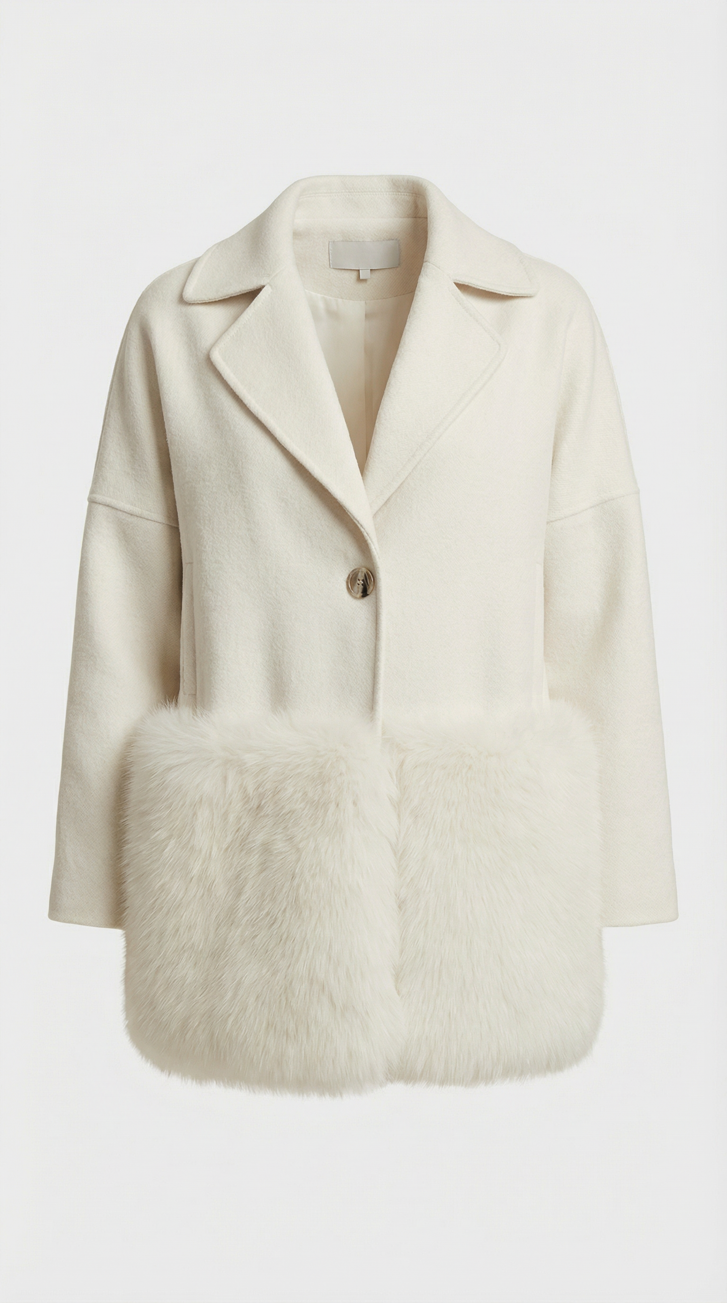Large Pocket Wool and Cashmere Blend Jacket in Ashen