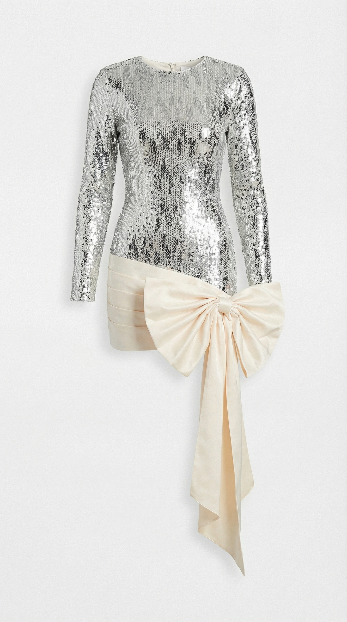 Glossy Dress with Oversized Bow Detail