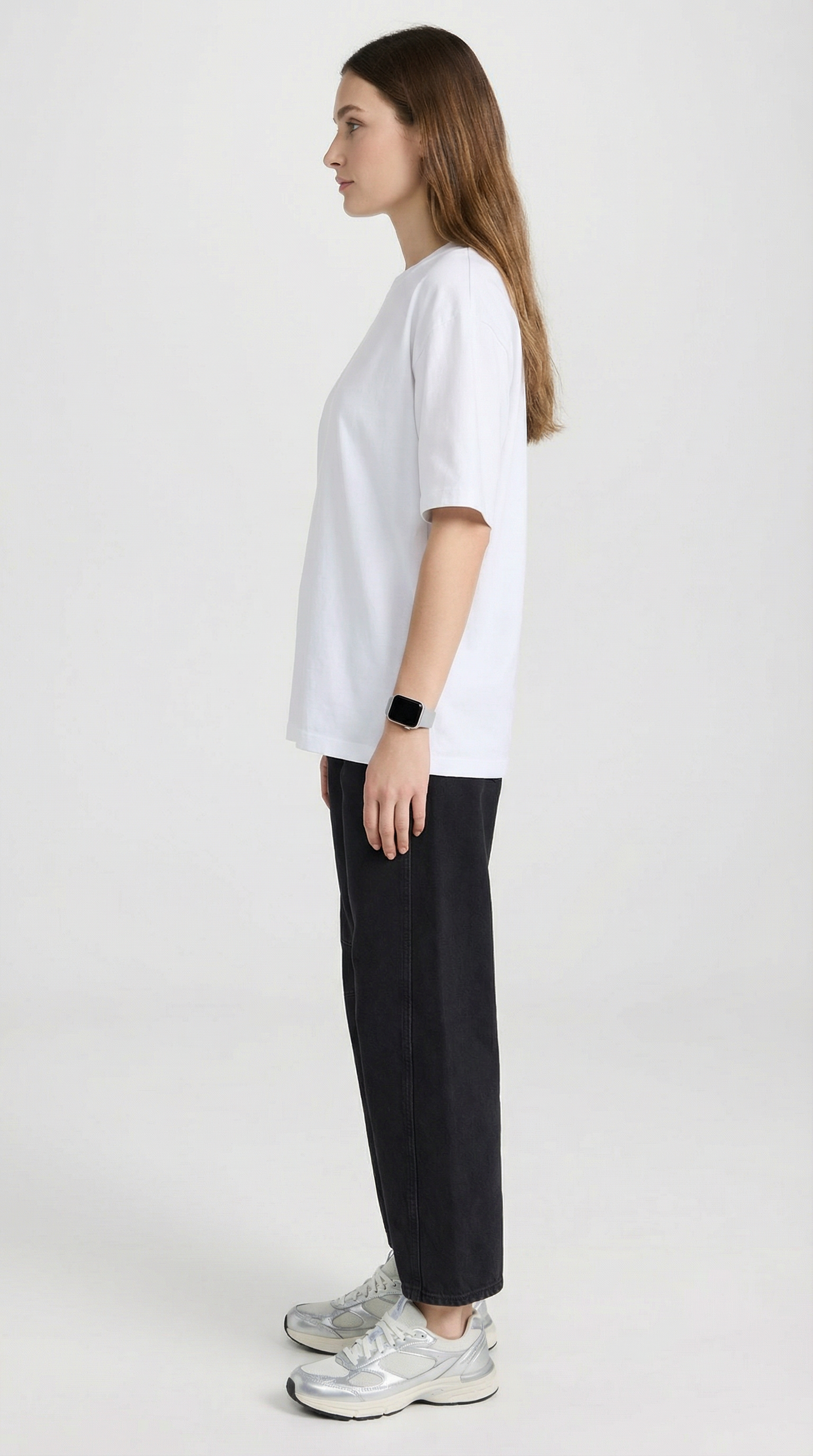 High Stretch Mid-Rise Black Barrel Jeans