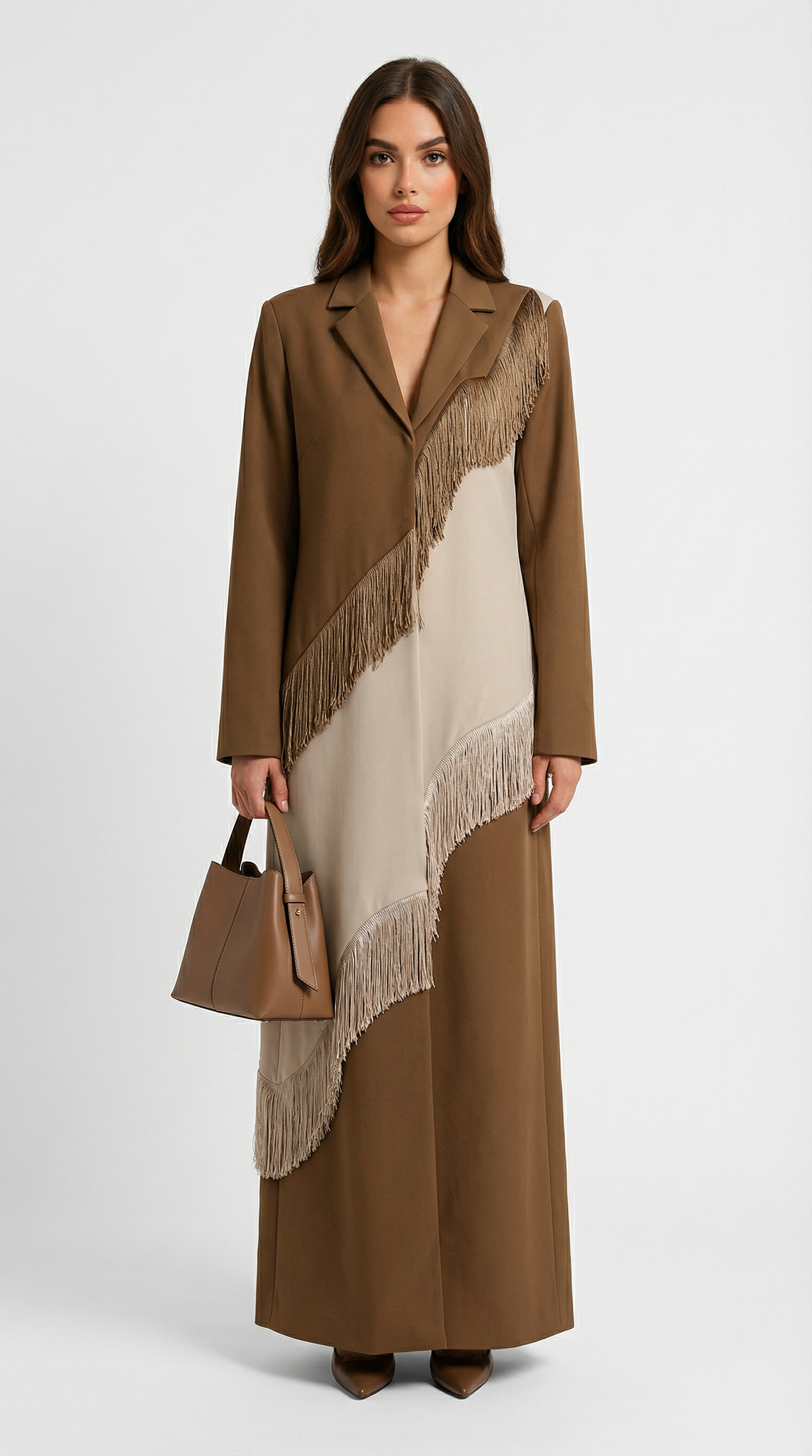 Structured Woven Fringe Coat in Cascadia Design