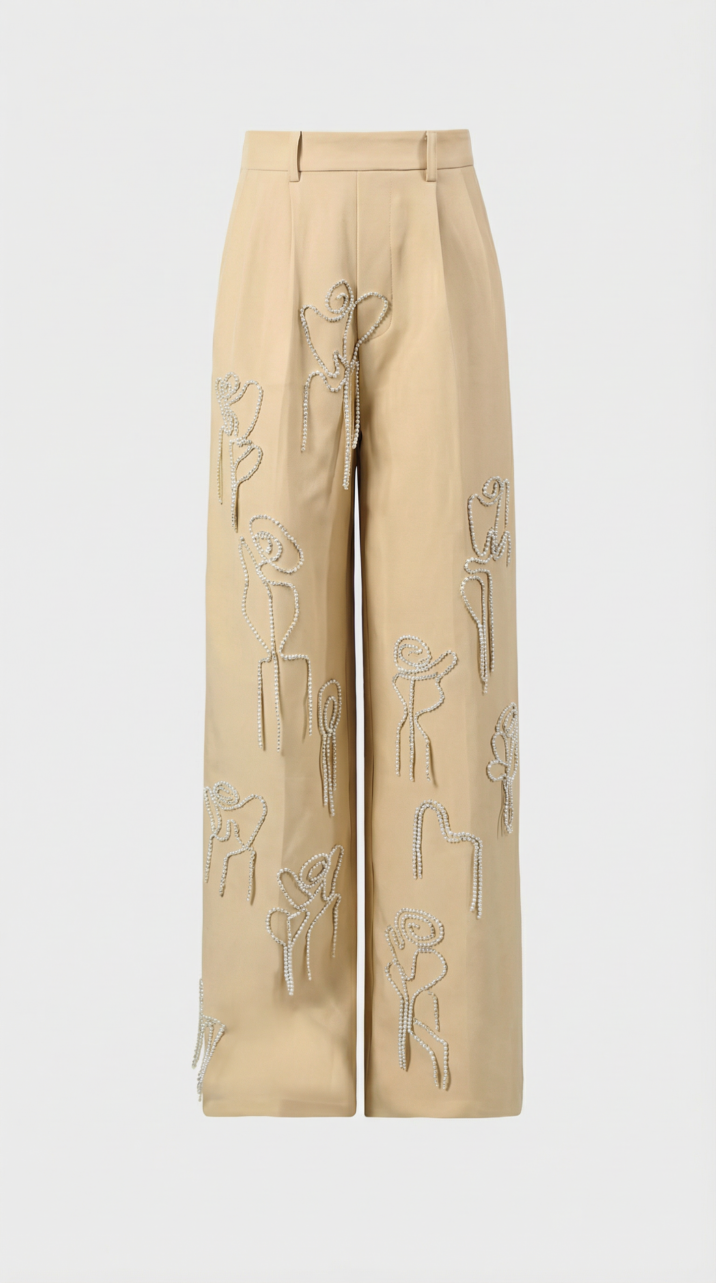 Embroidered Cropped Jacket and High-Waist Trouser Set