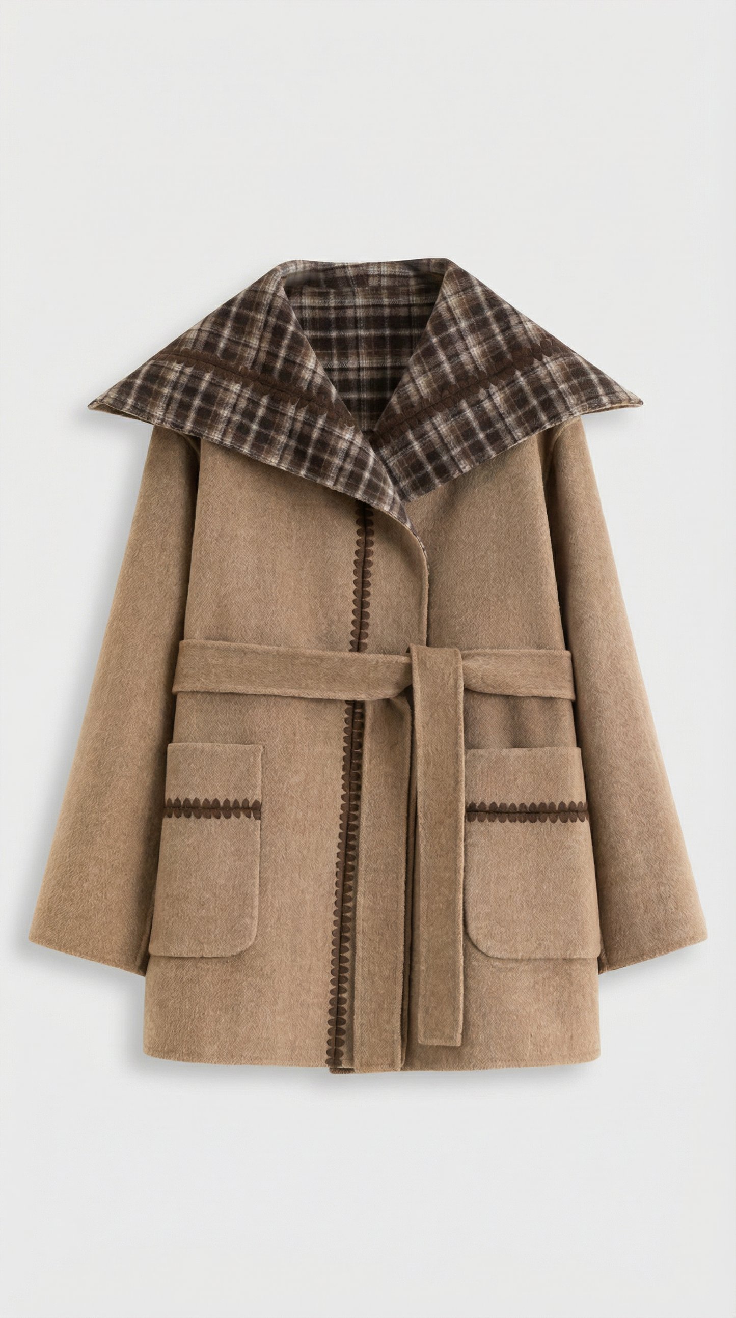 Reversible Tartan Wool Coat - Stylish and Versatile Outerwear