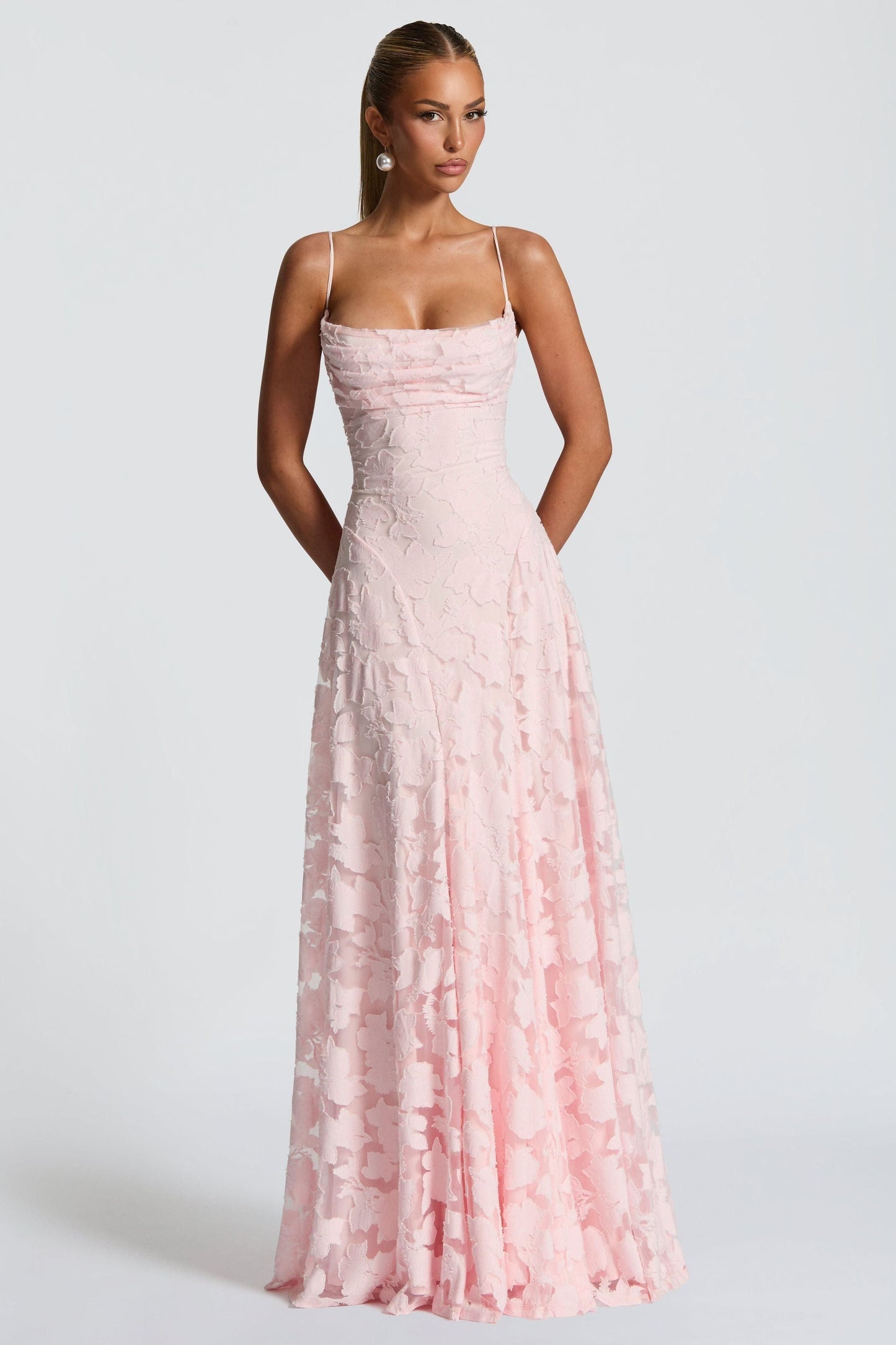 Elegant Long Dress in Flowing Fabric