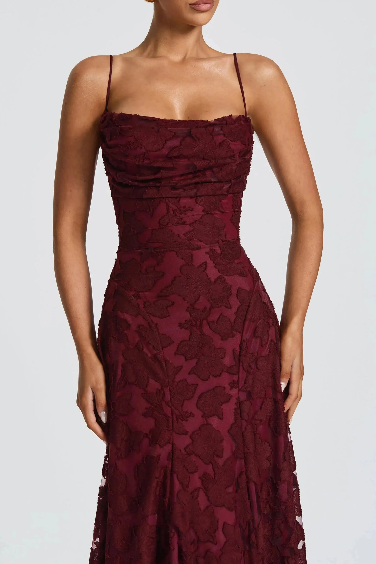 Elegant Long Dress in Flowing Fabric