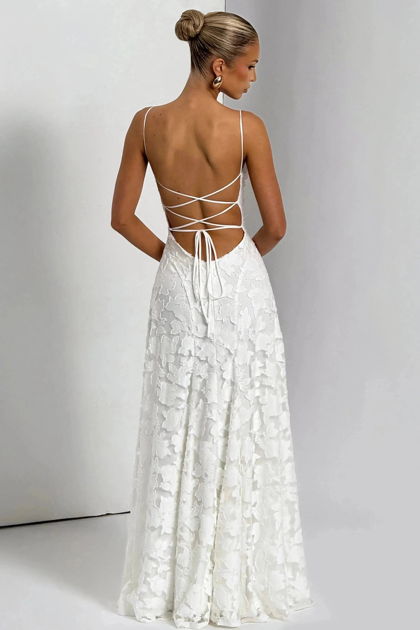 Elegant Long Dress in Flowing Fabric