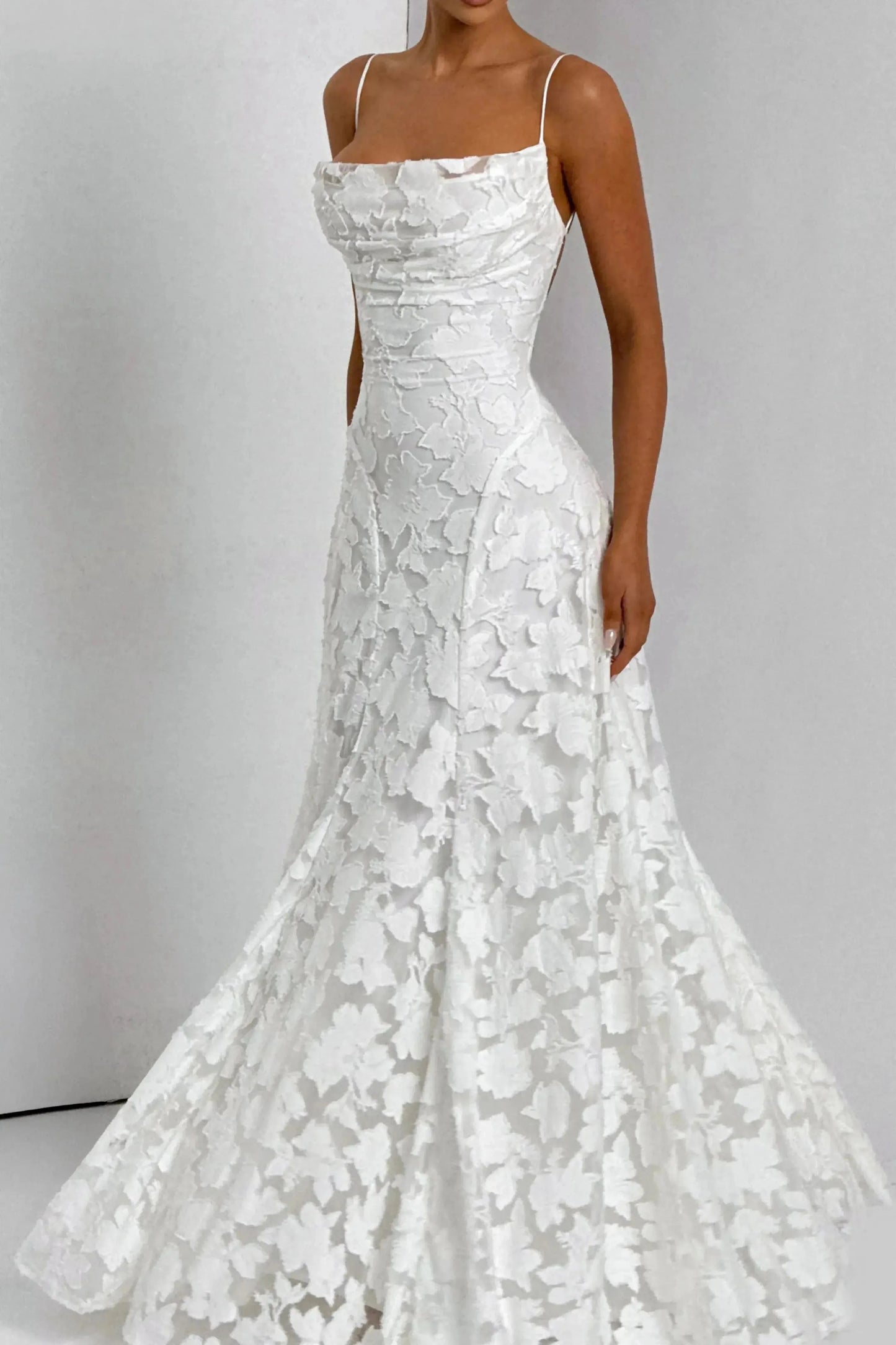 Elegant Long Dress in Flowing Fabric