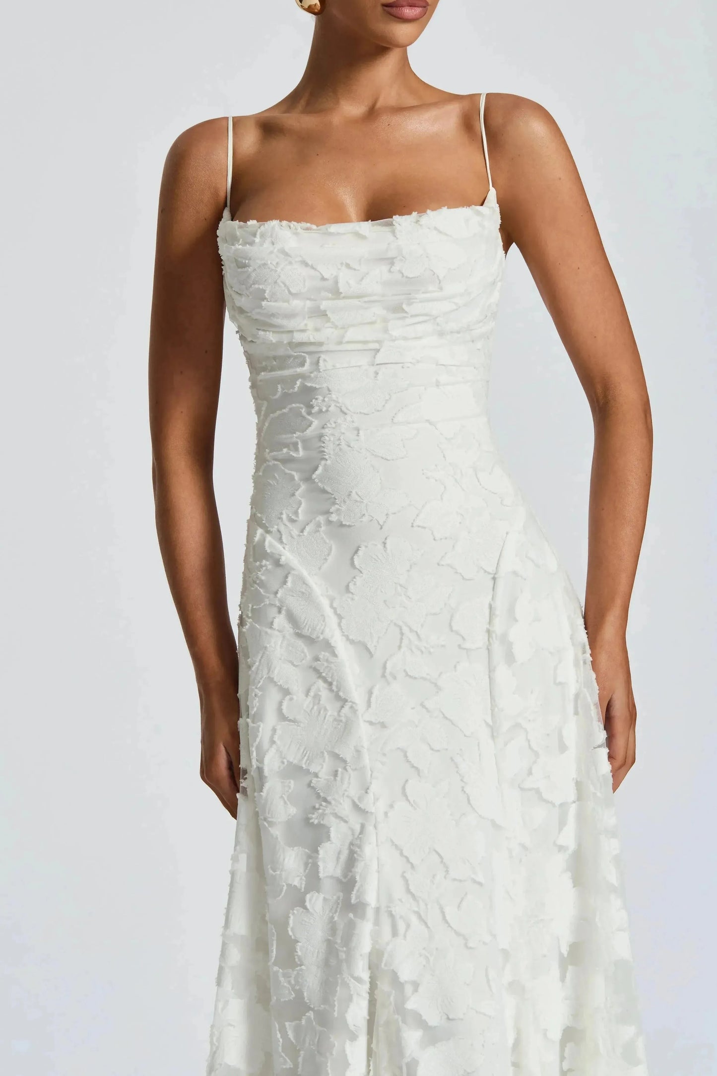 Elegant Long Dress in Flowing Fabric