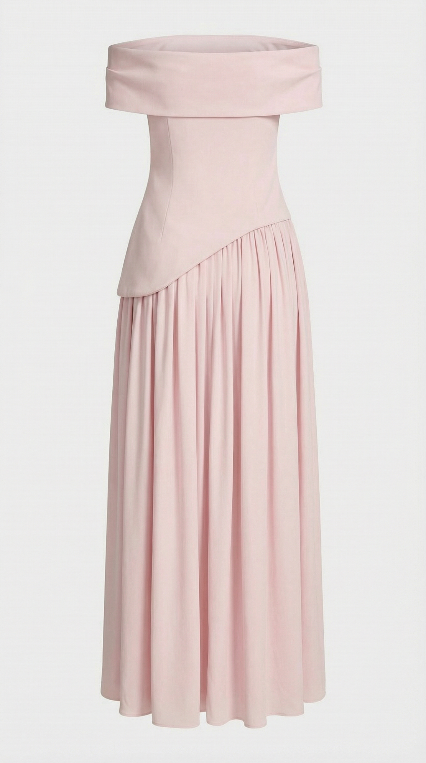 Strapless Pink Dress with Dramatic High Slit