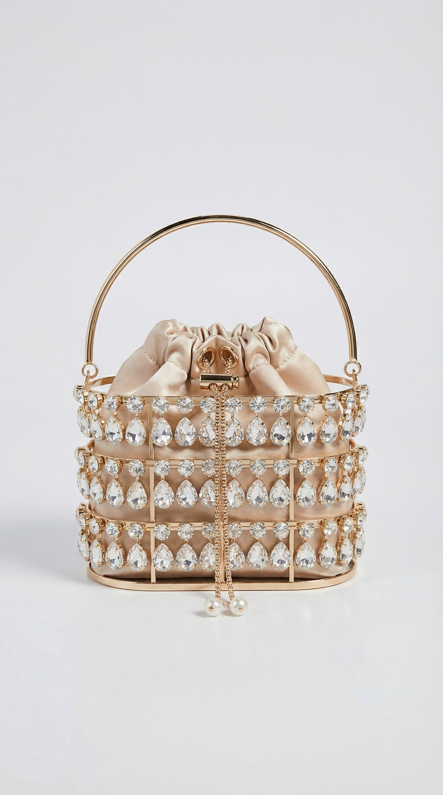 Luxury Diamond-Studded Crystal Bucket Bag