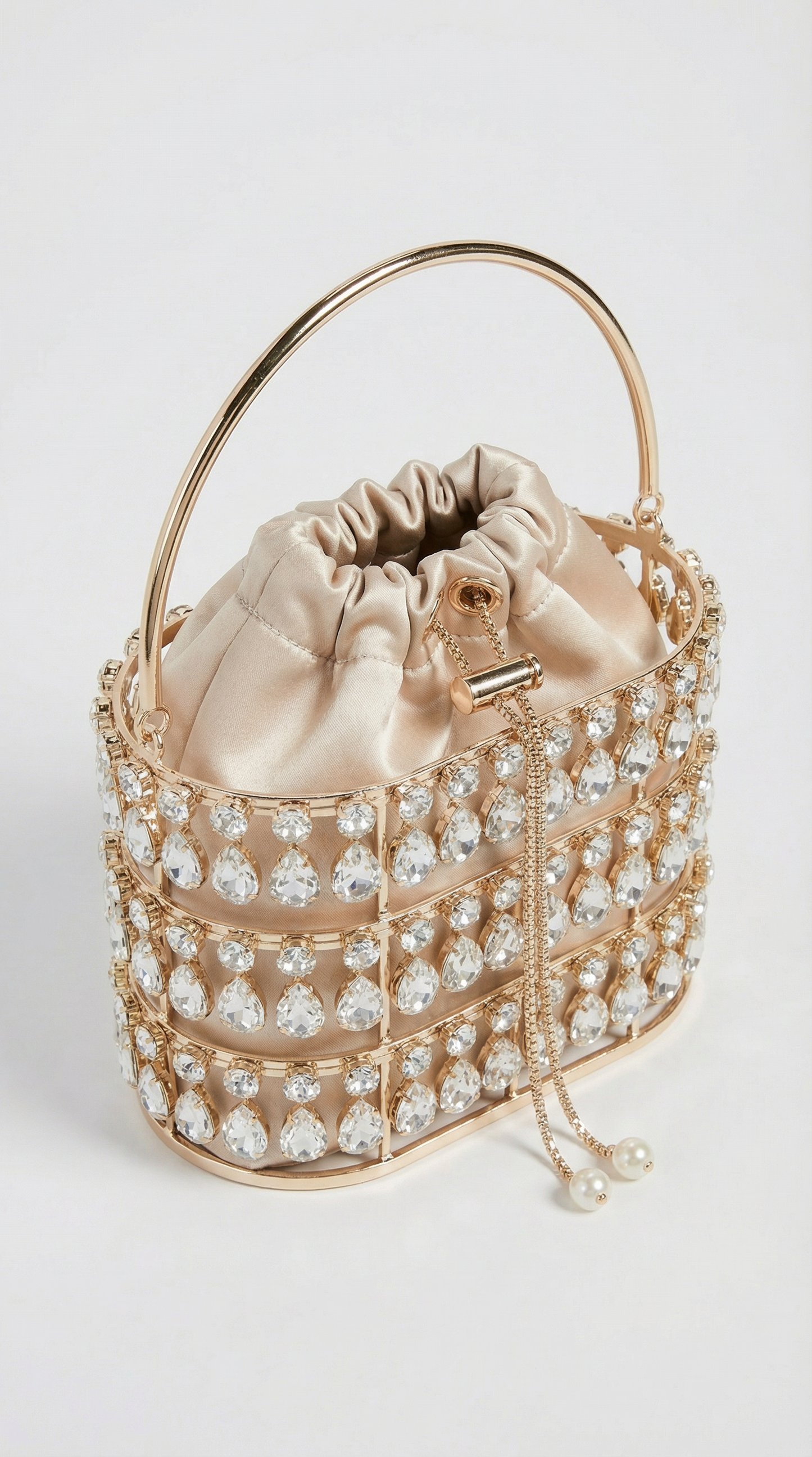 Luxury Diamond-Studded Crystal Bucket Bag