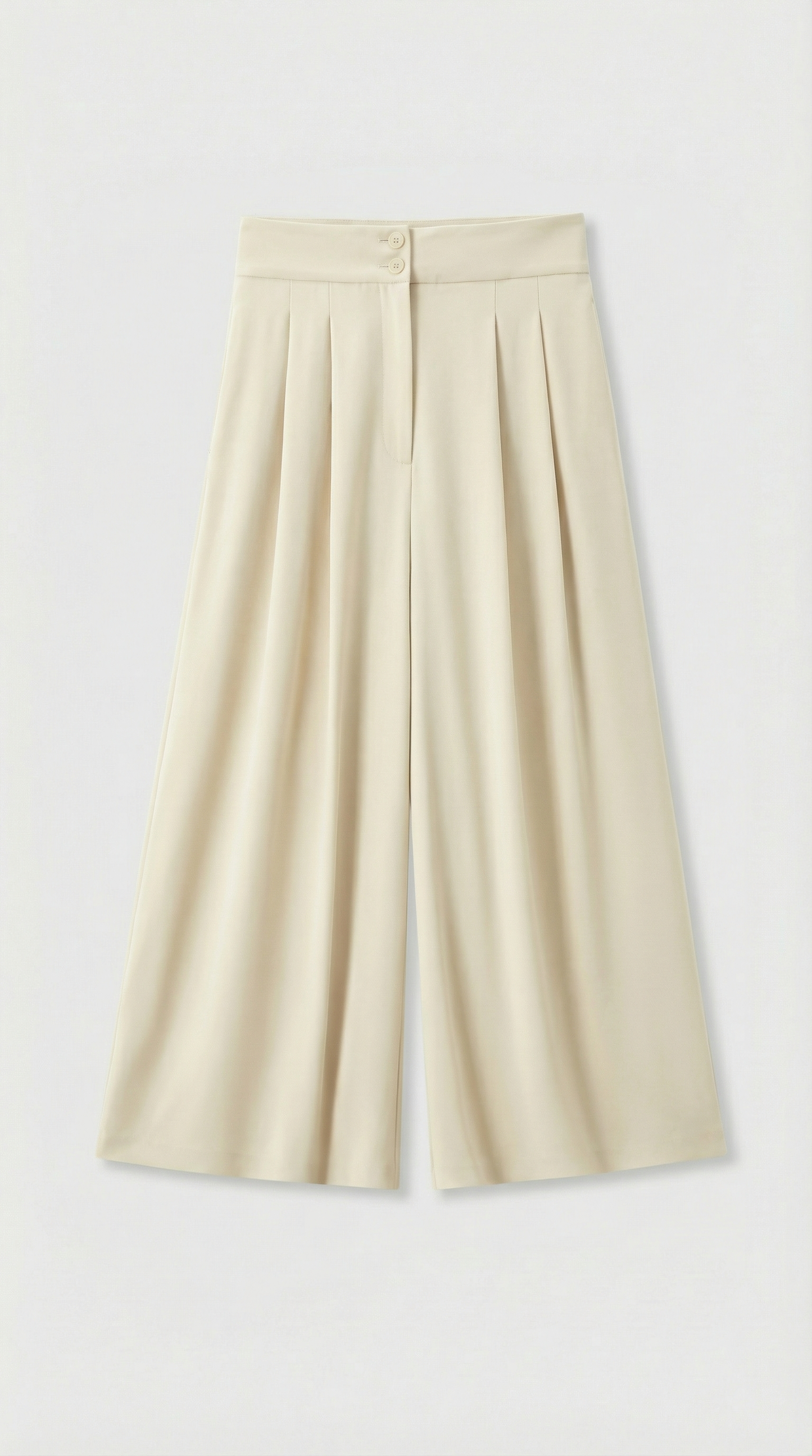 Wide-Leg Tailored Trousers in Ivory