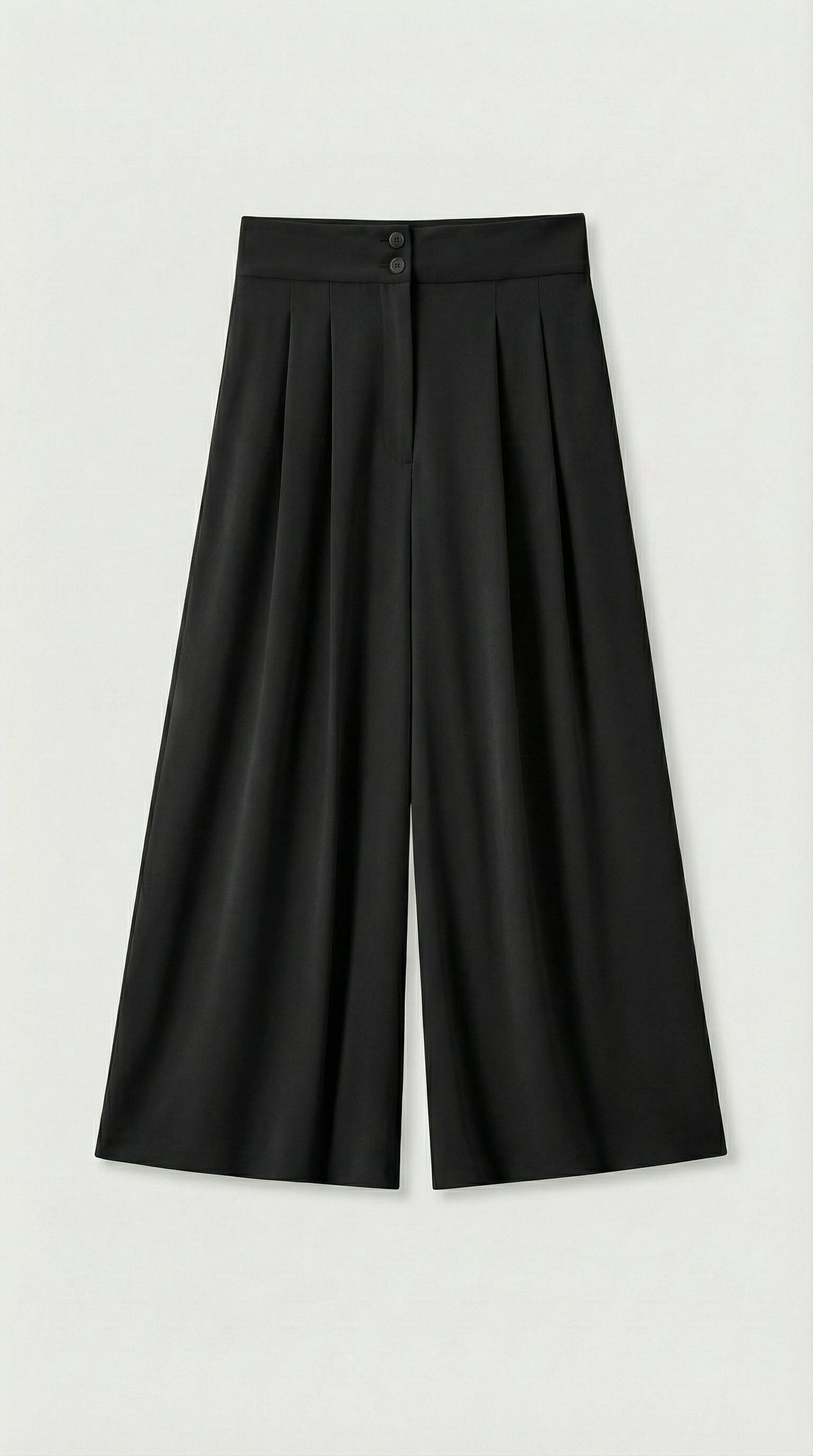 Tailored Wide-Leg Trousers in Black