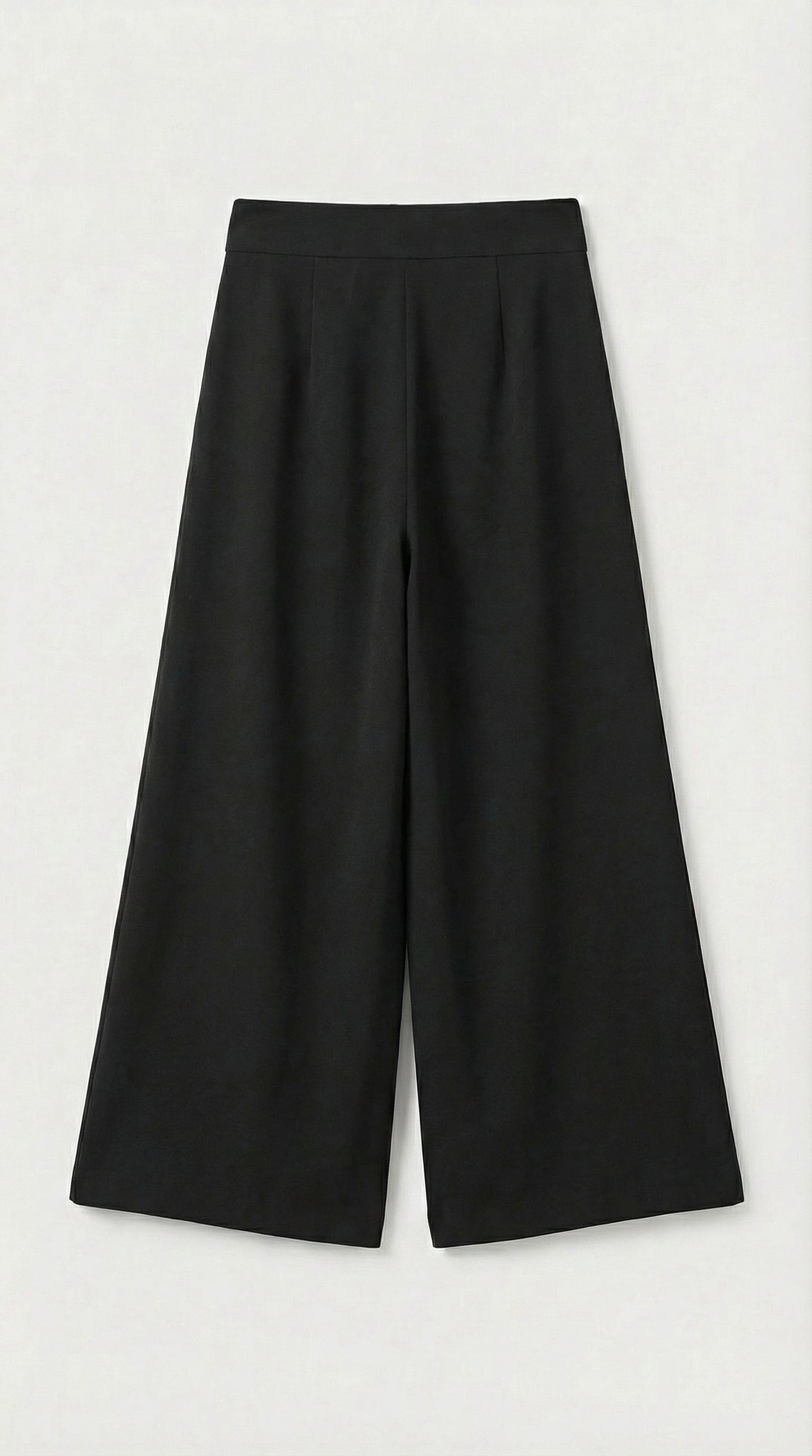 Tailored Wide-Leg Trousers in Black