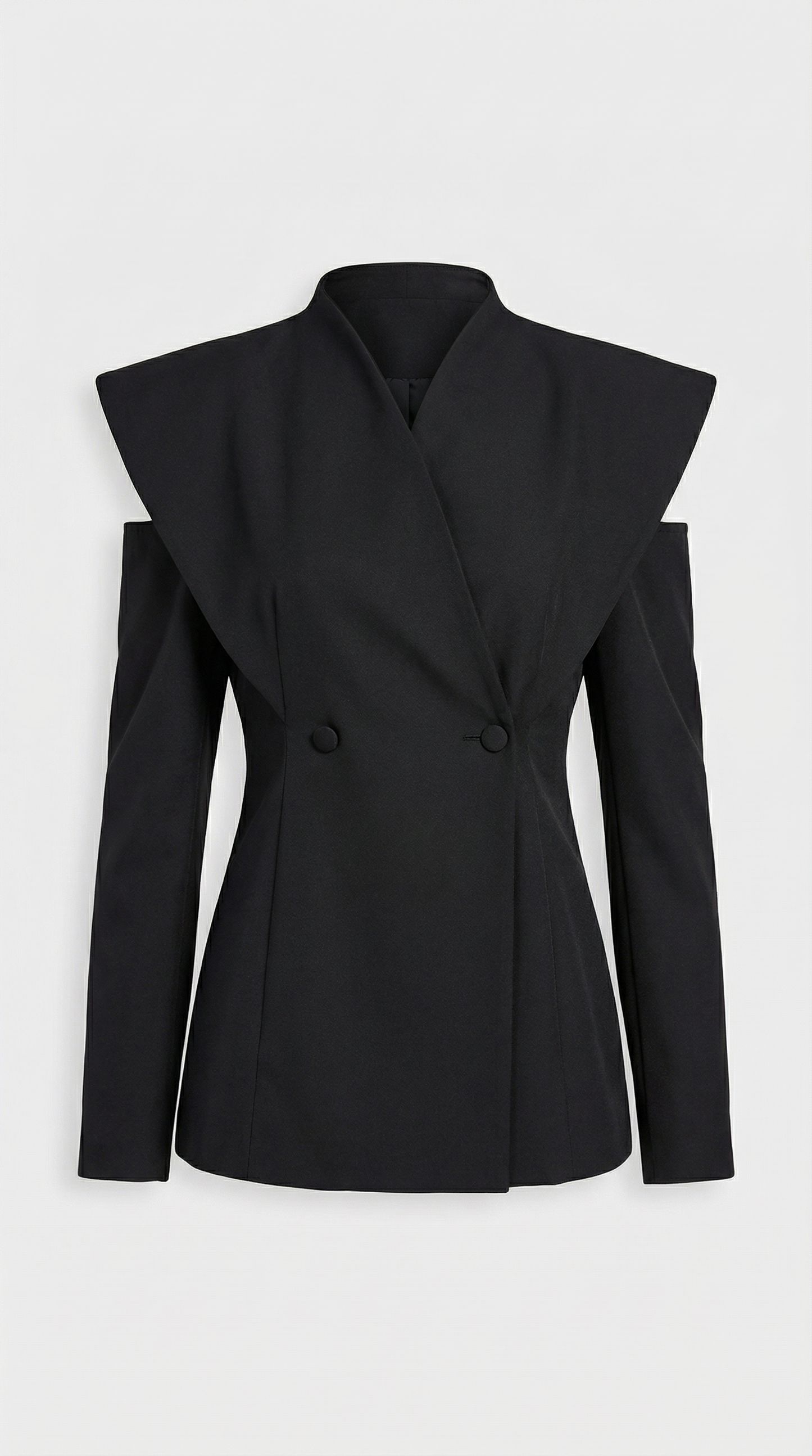 Avant-Garde Sculptural Cut-Out Blazer in Black
