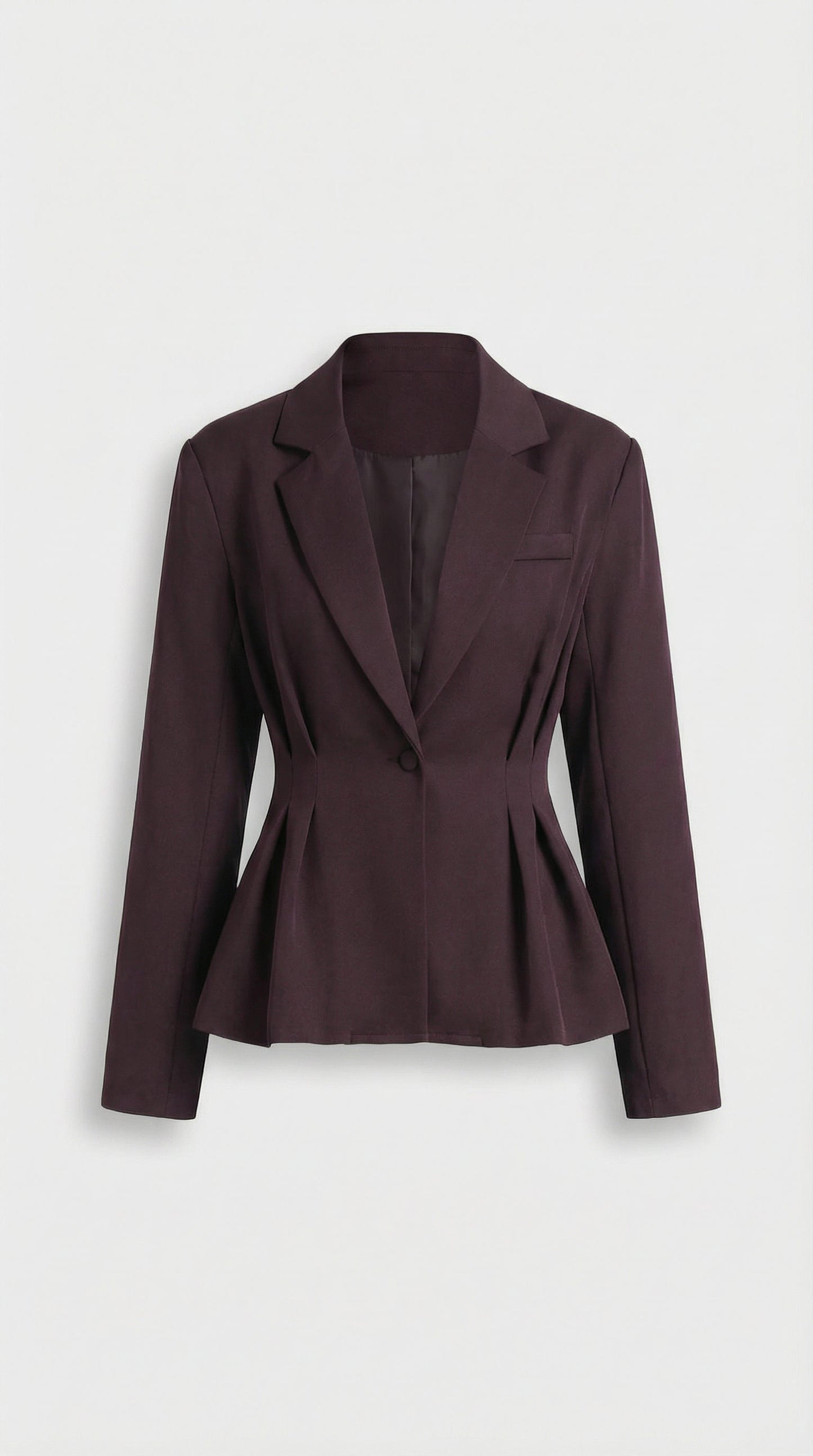 Sculptural V-Neck Blazer and Wide-Leg Trouser Set